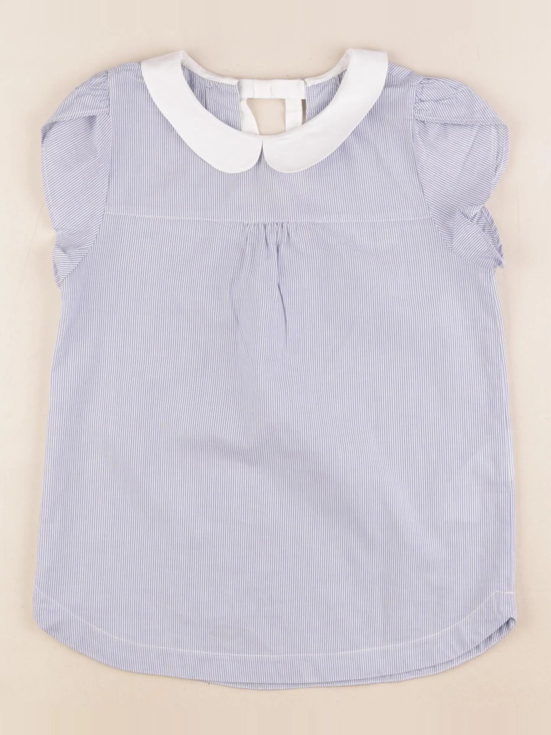 Cyrillus - blouse blanc, bleu - 10 ans