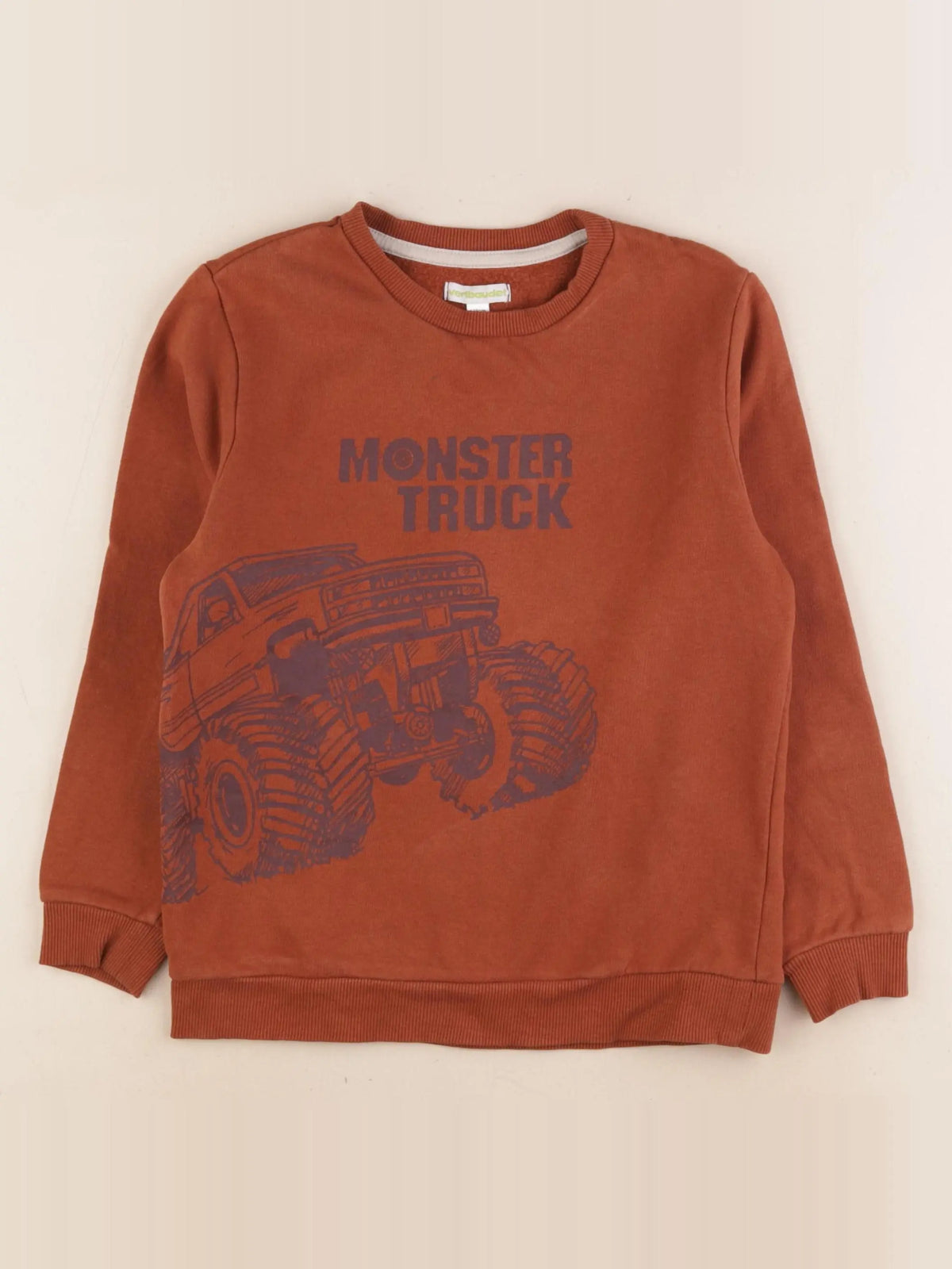 Vertbaudet - sweat marron - 8 ans