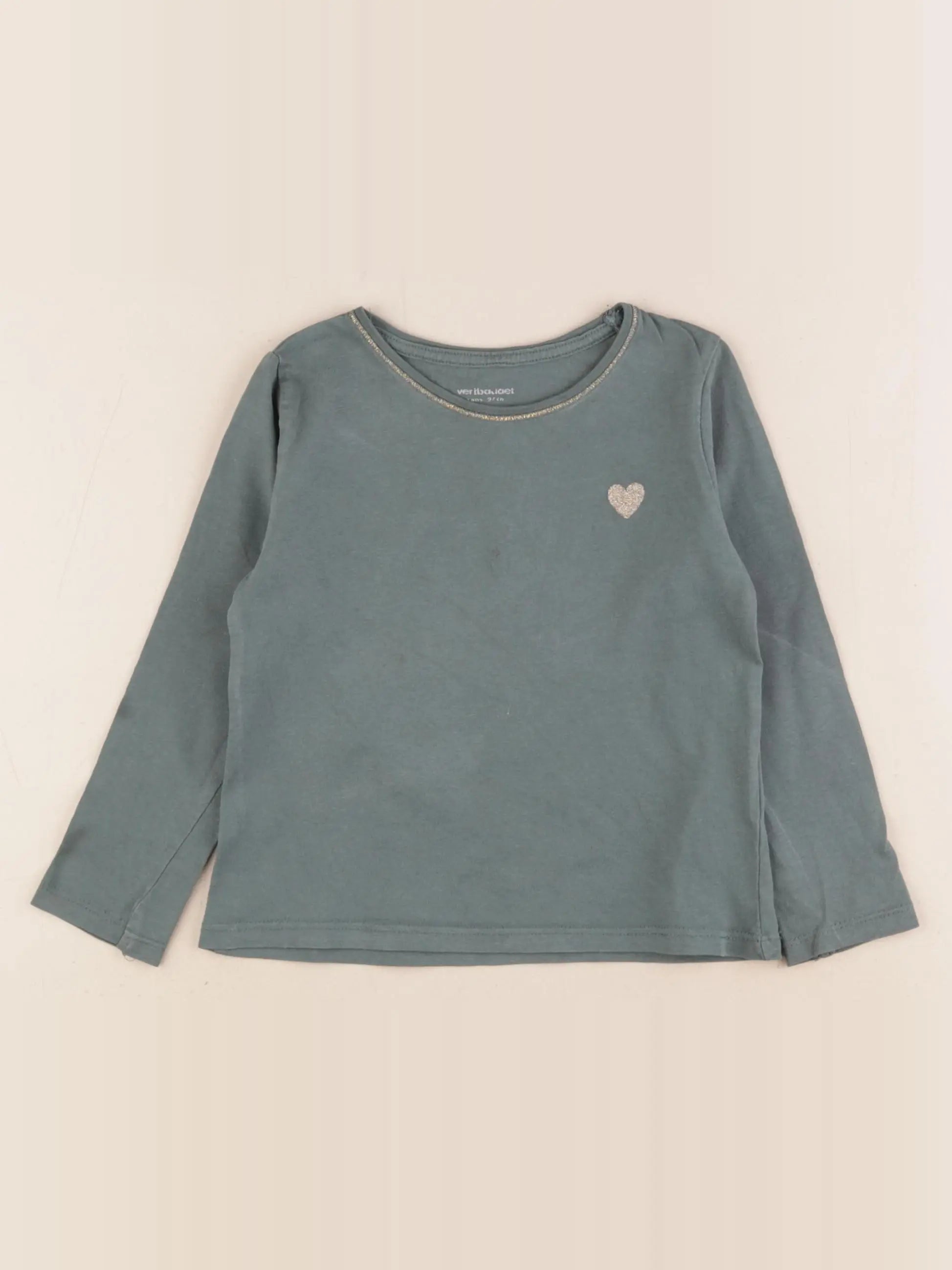 Vertbaudet - tee-shirt vert, or - 3 ans