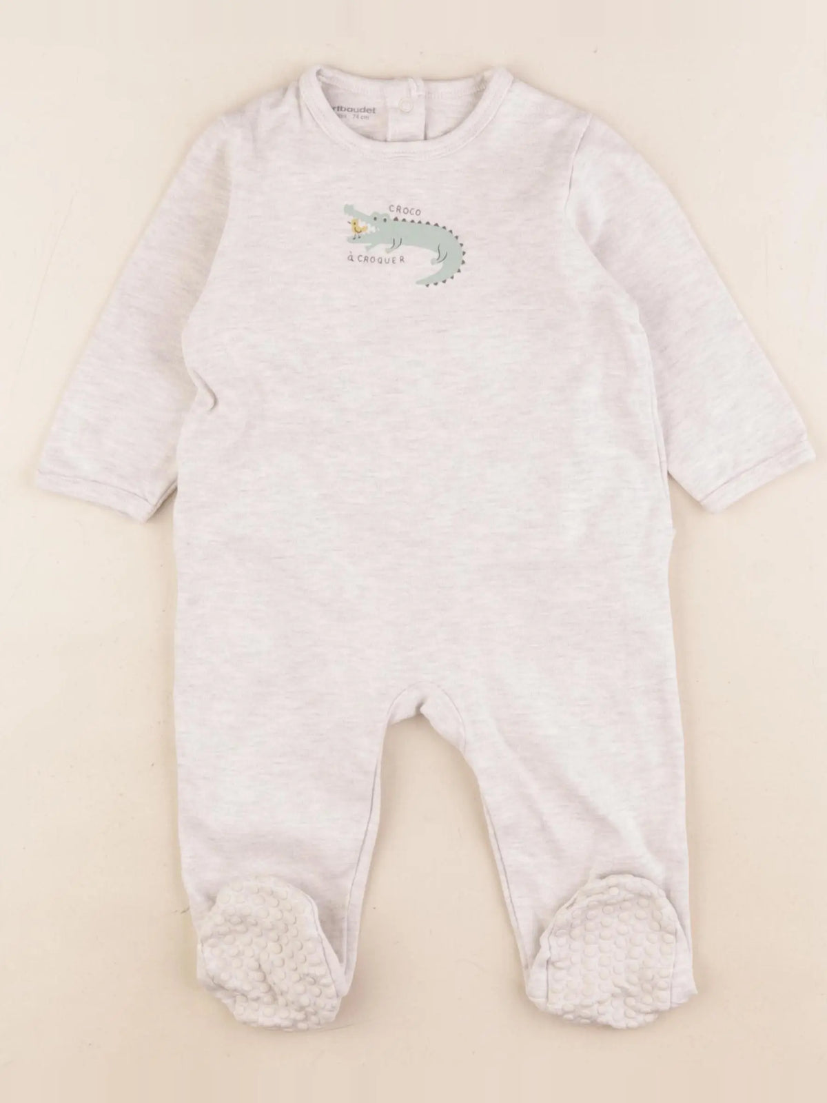 Vertbaudet - pyjama coton beige - 12 mois