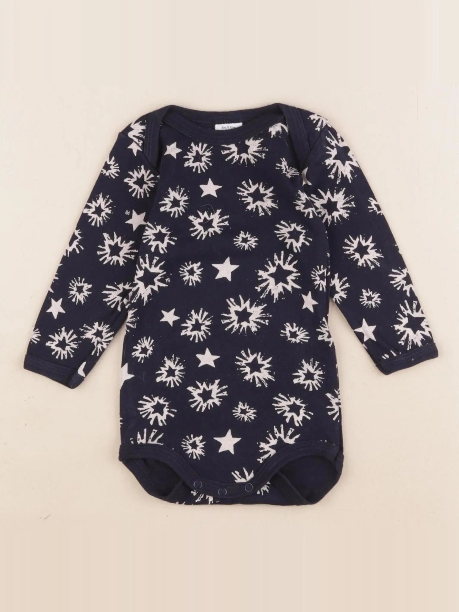 Petit Bateau - body bleu, beige - 6 mois