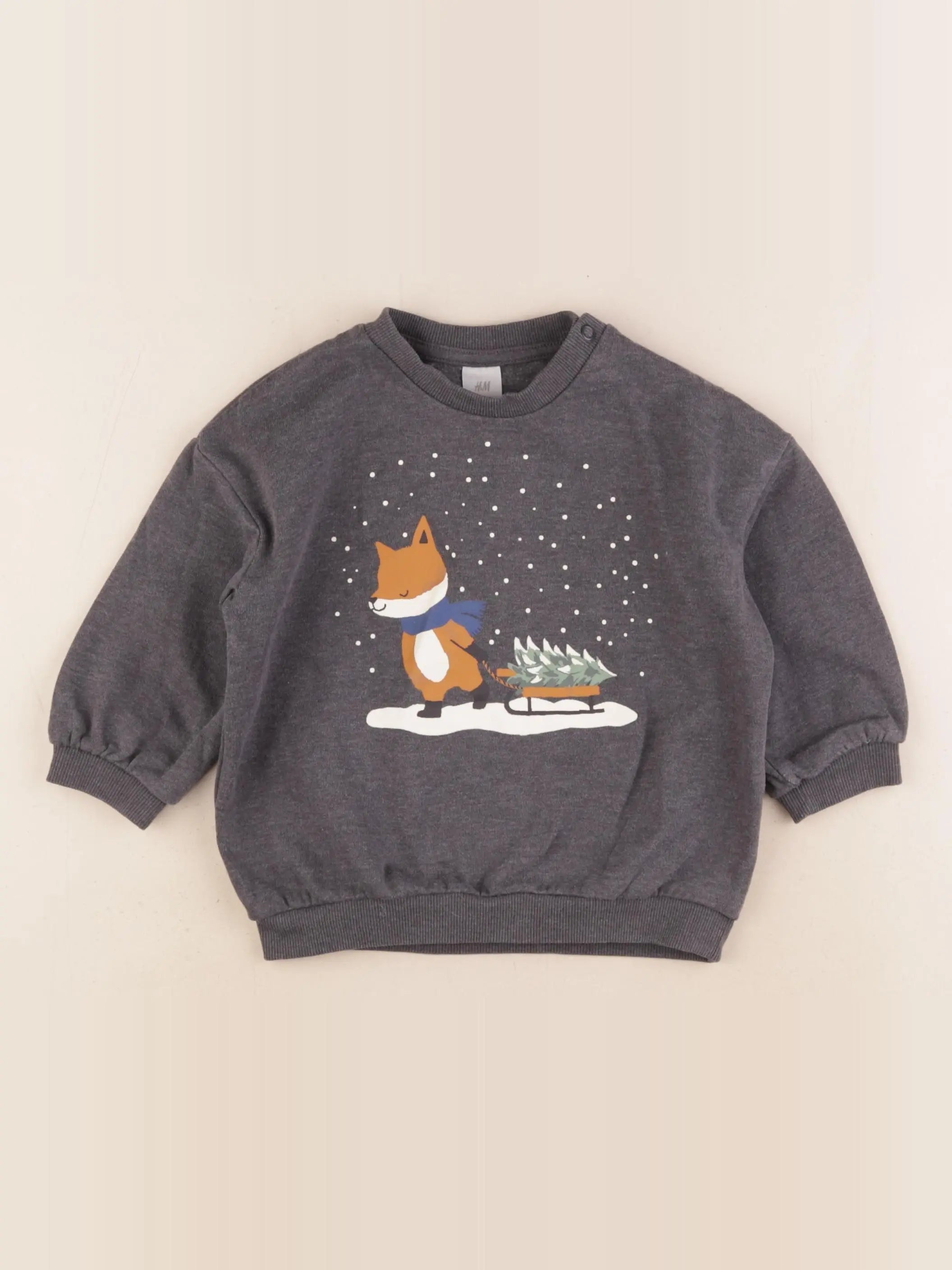 H&M - sweat gris - 12/18 mois