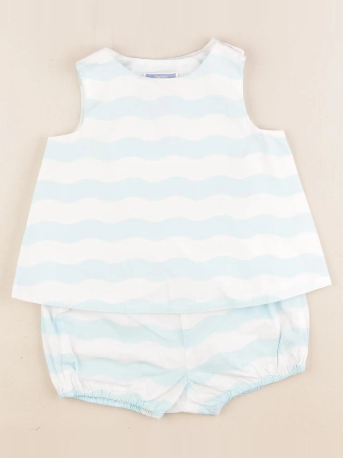 Jacadi - ensemble blanc, bleu - 1 an