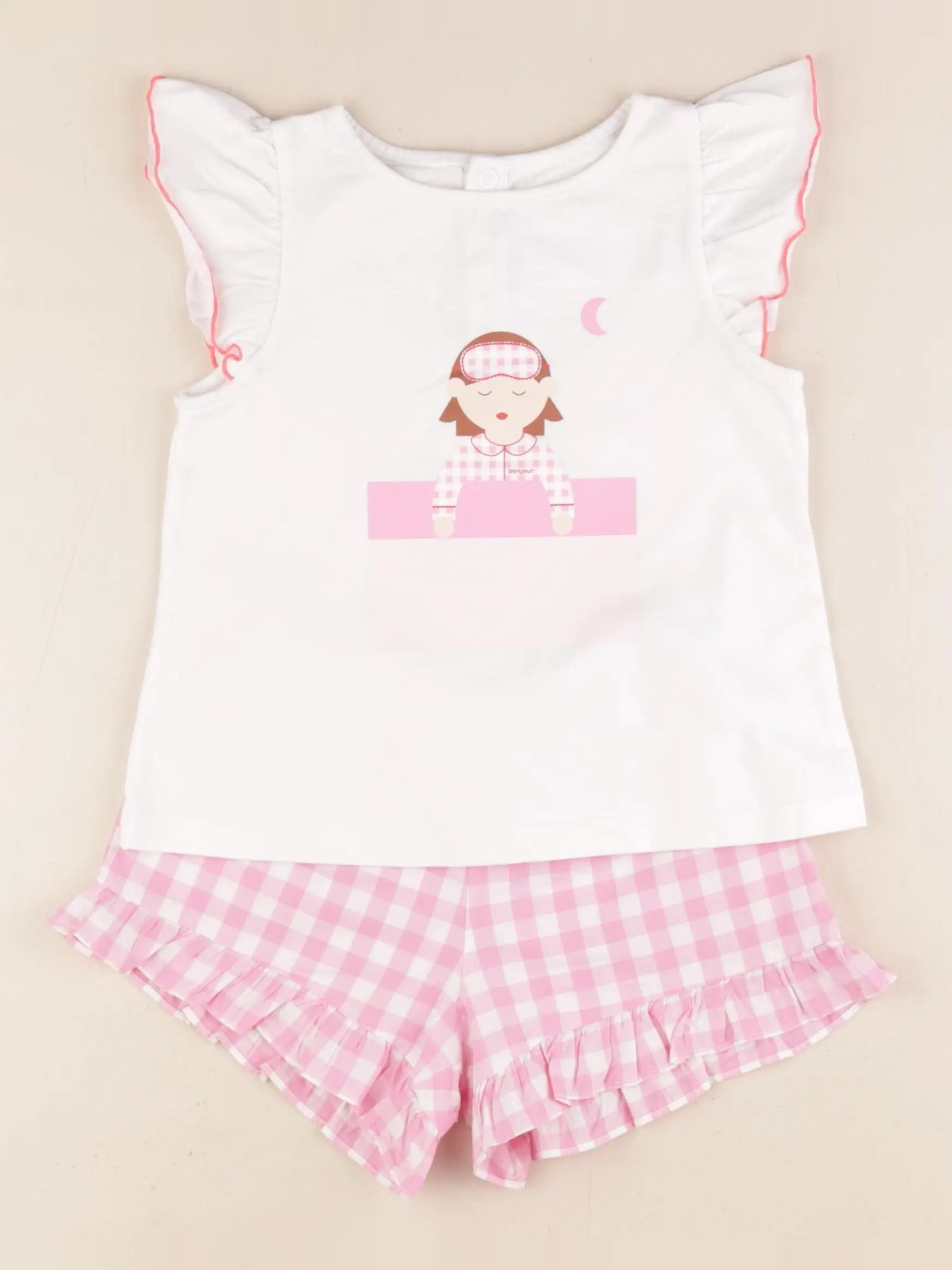 Jacadi - pyjama coton blanc, rose - 4 ans