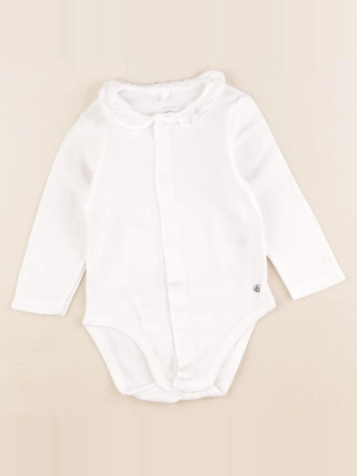 Petit Bateau - body à col blanc - 12 mois