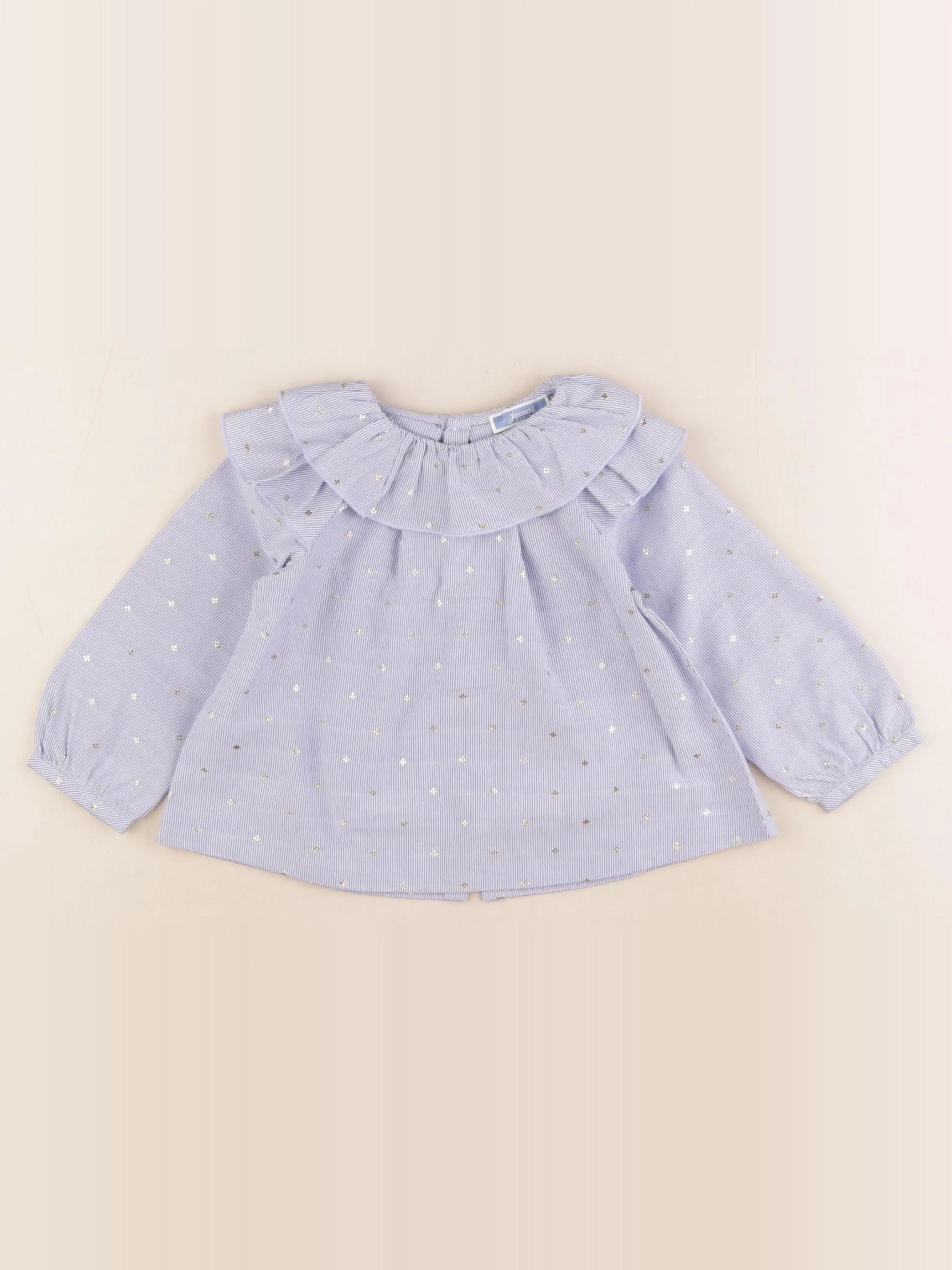 Jacadi - blouse bleu, blanc, or - 18 mois