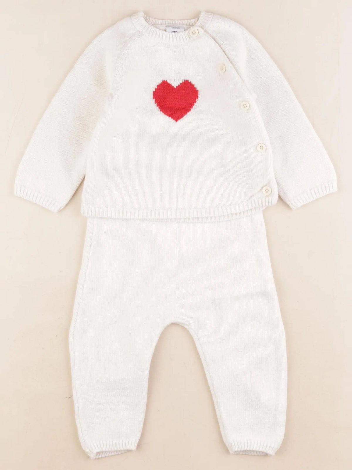 Petit Bateau - ensemble blanc - 12 mois