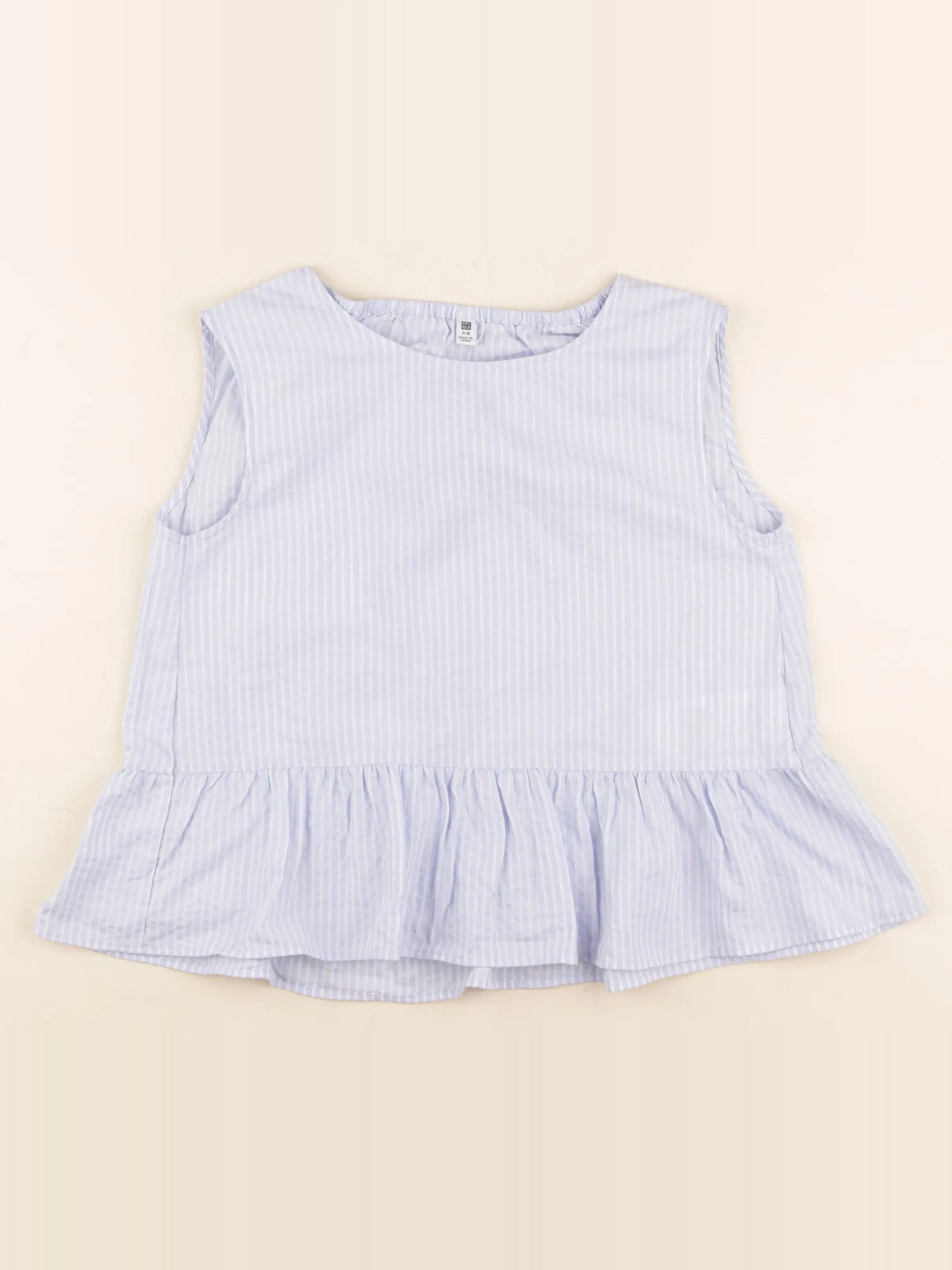 Uniqlo - blouse bleu, blanc - 7/8 ans
