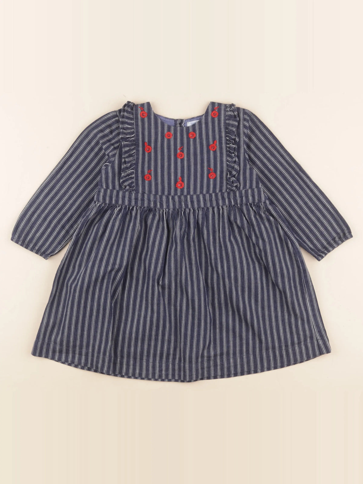 Boutchou - robe blanc, bleu - 3 ans