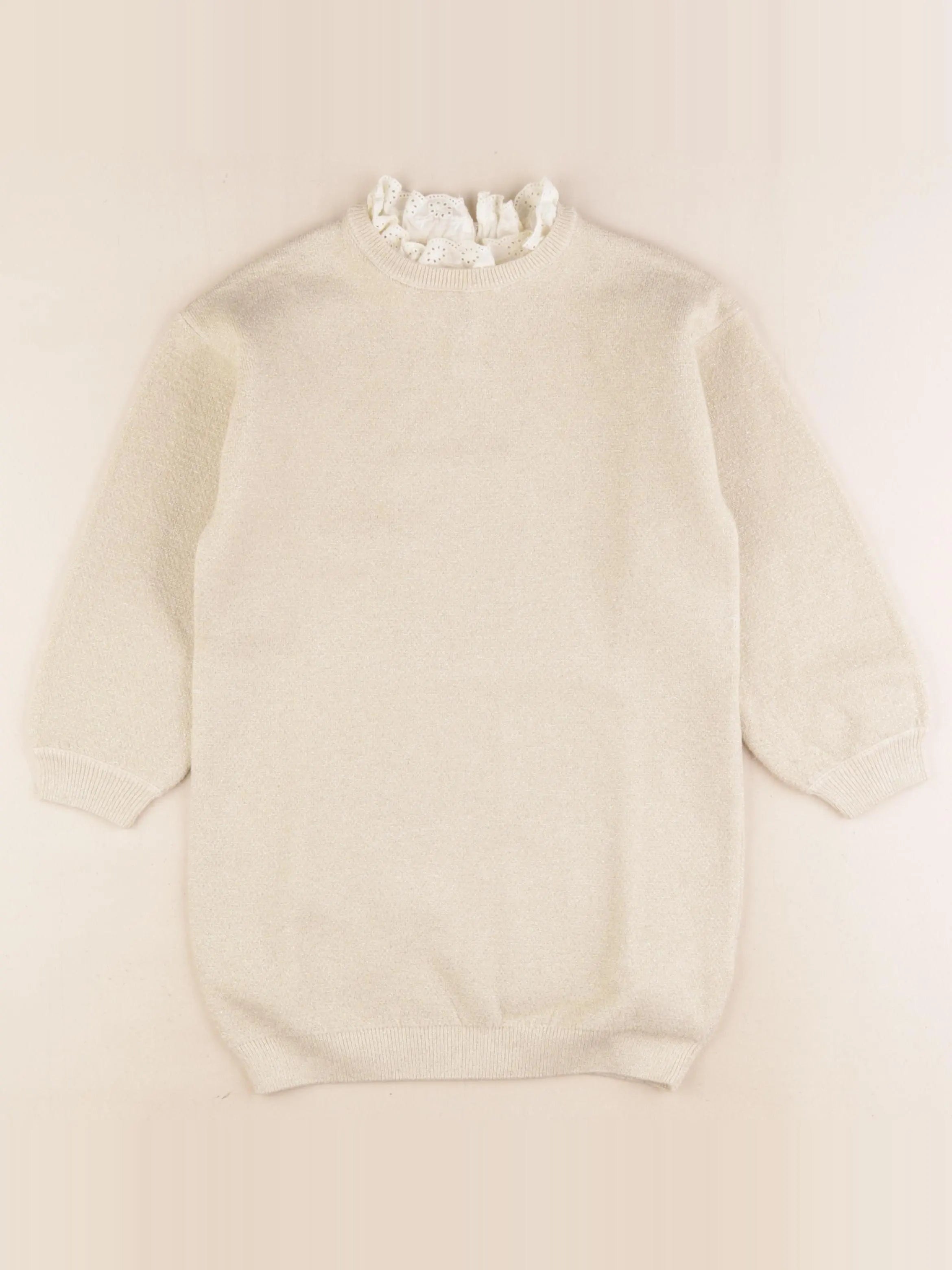 Vertbaudet - robe beige, or - 6 ans
