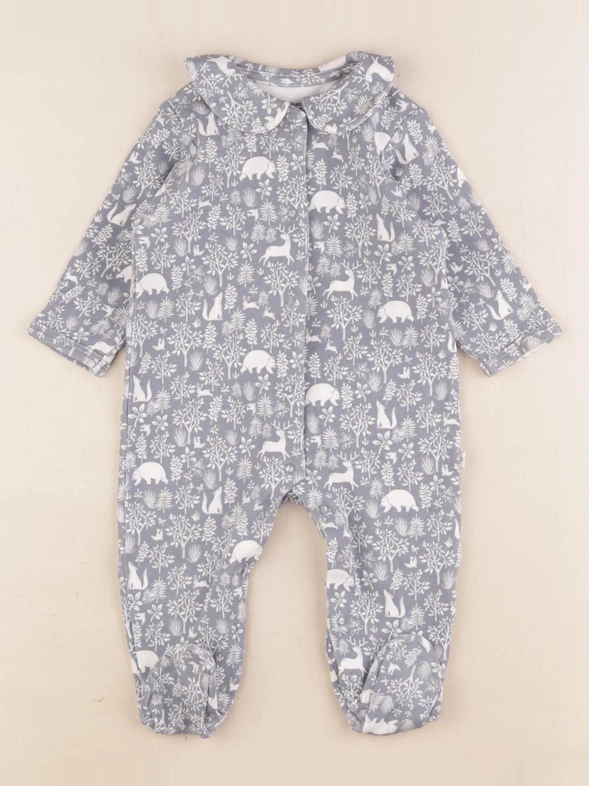 Vertbaudet - pyjama coton bleu, blanc - 6 mois