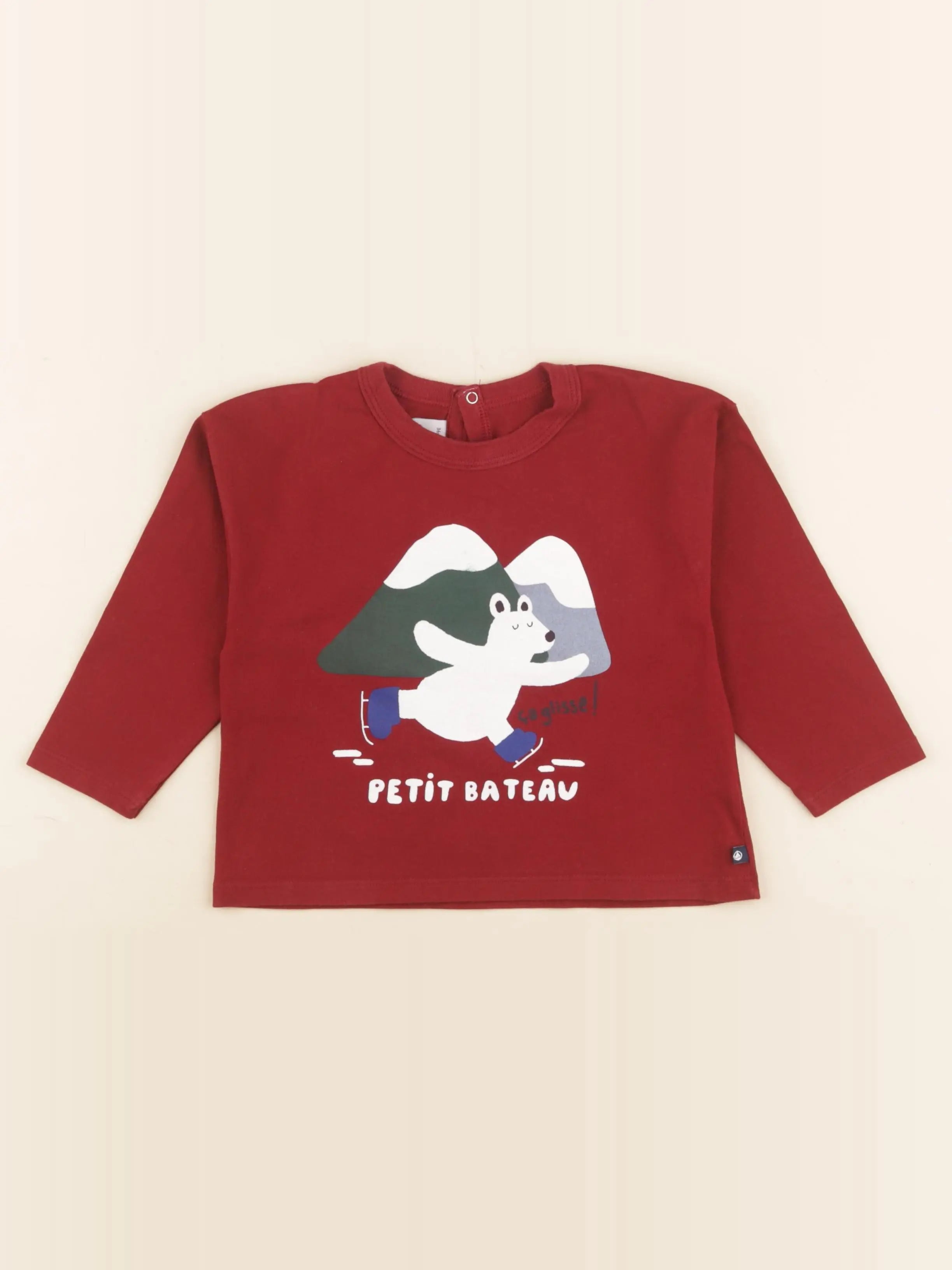 Petit Bateau - tee-shirt rouge - 3 ans