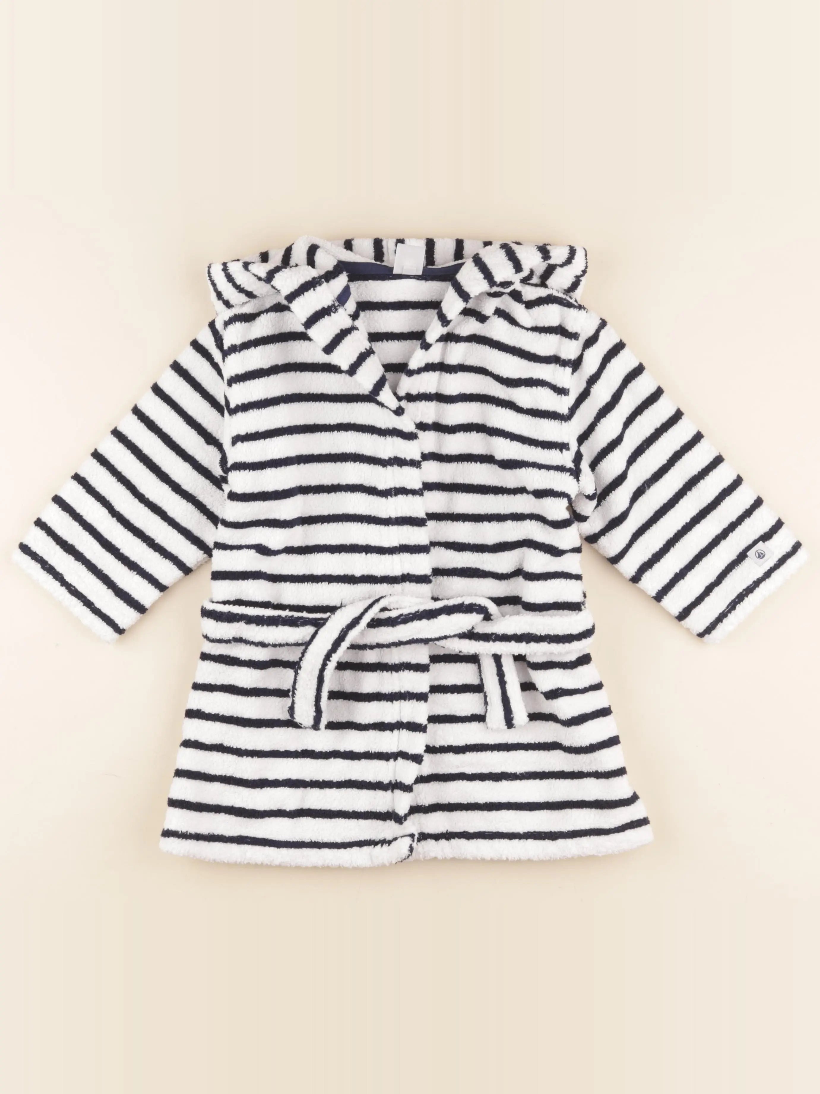 Petit Bateau - peignoir blanc, bleu - 2/3 ans