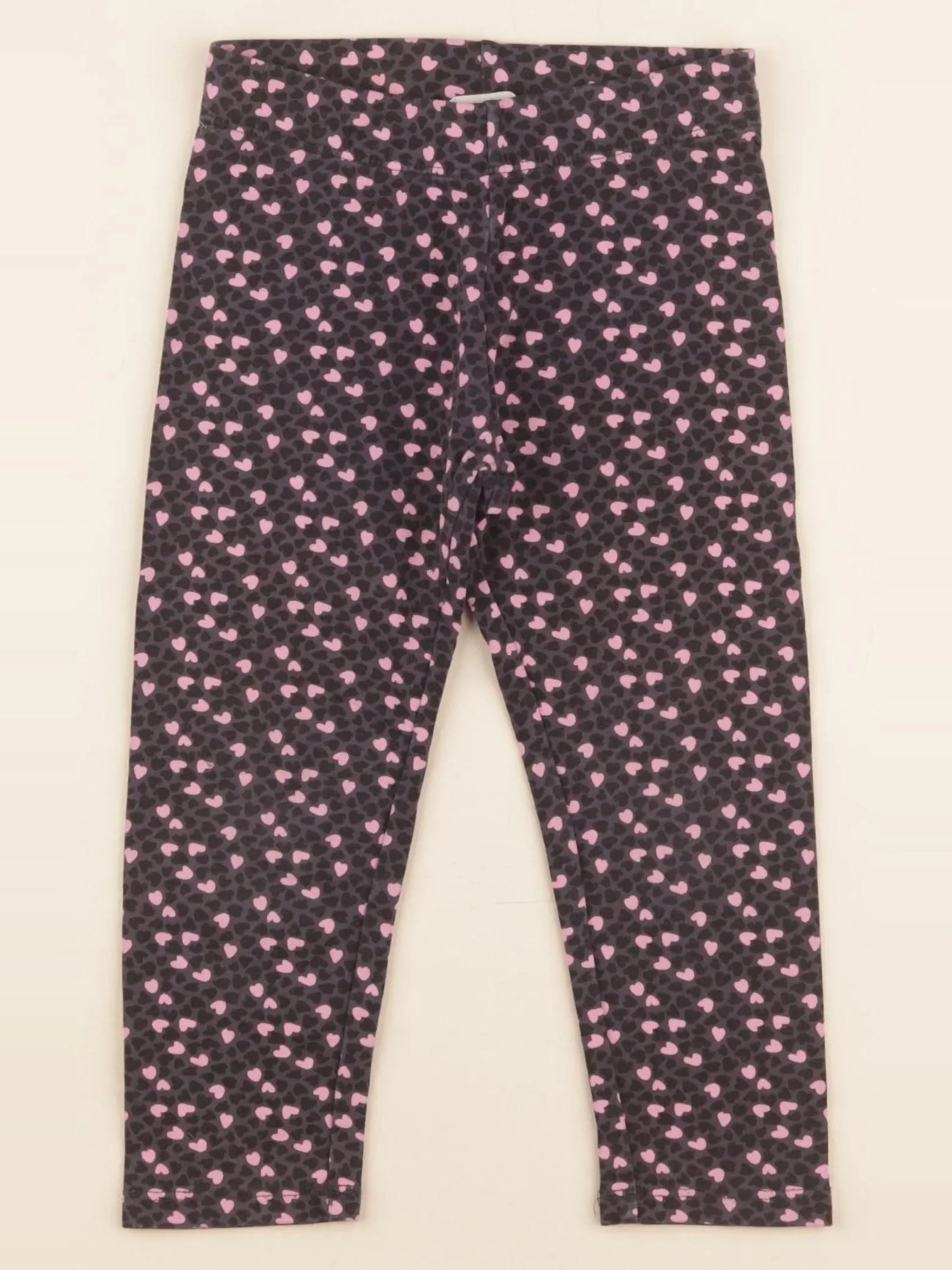H&M - legging noir, rose - 2/3 ans