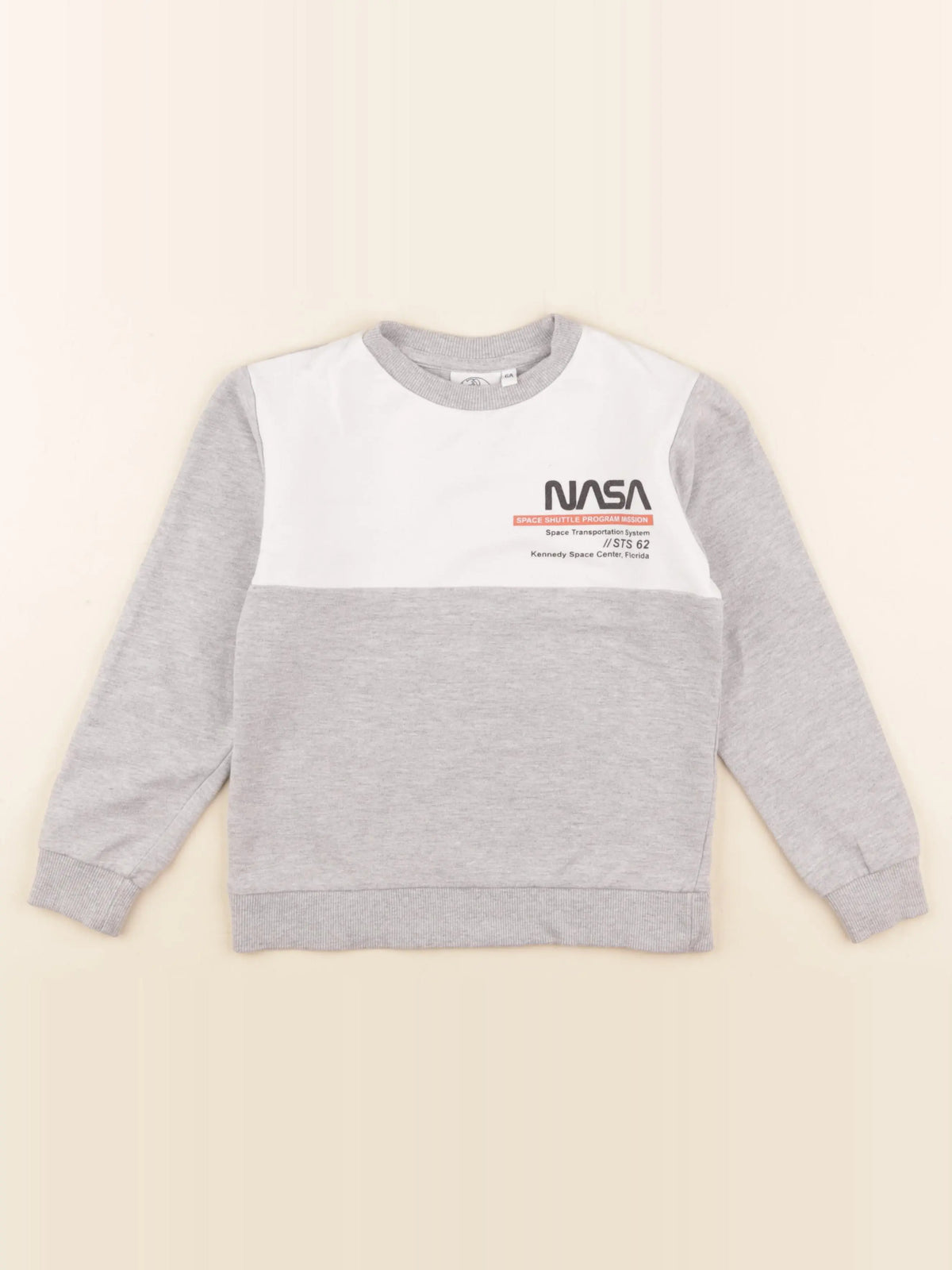 Vertbaudet - sweat imprimé au dos gris - 6 ans