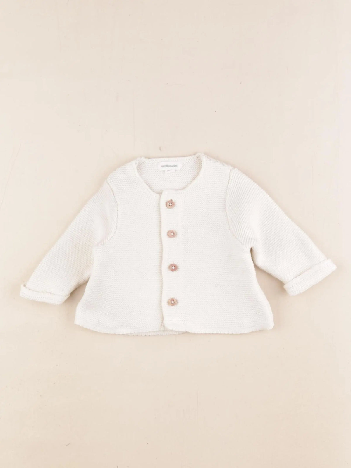 Vertbaudet - gilet blanc - 1 mois