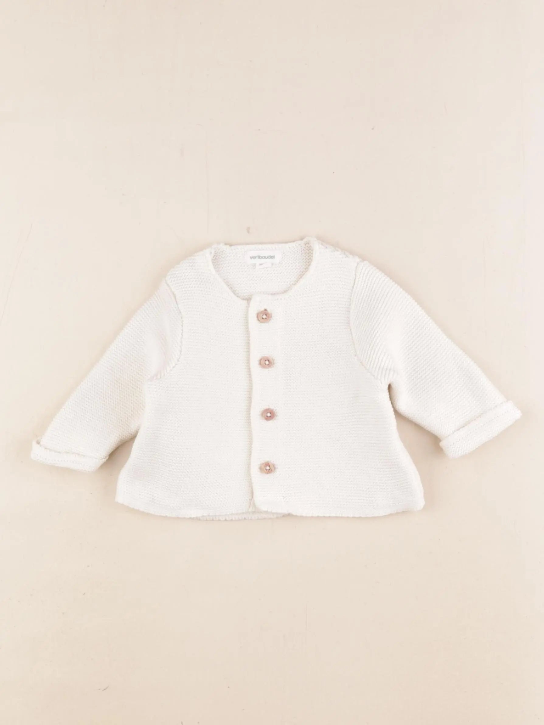 Vertbaudet - gilet blanc - 1 mois