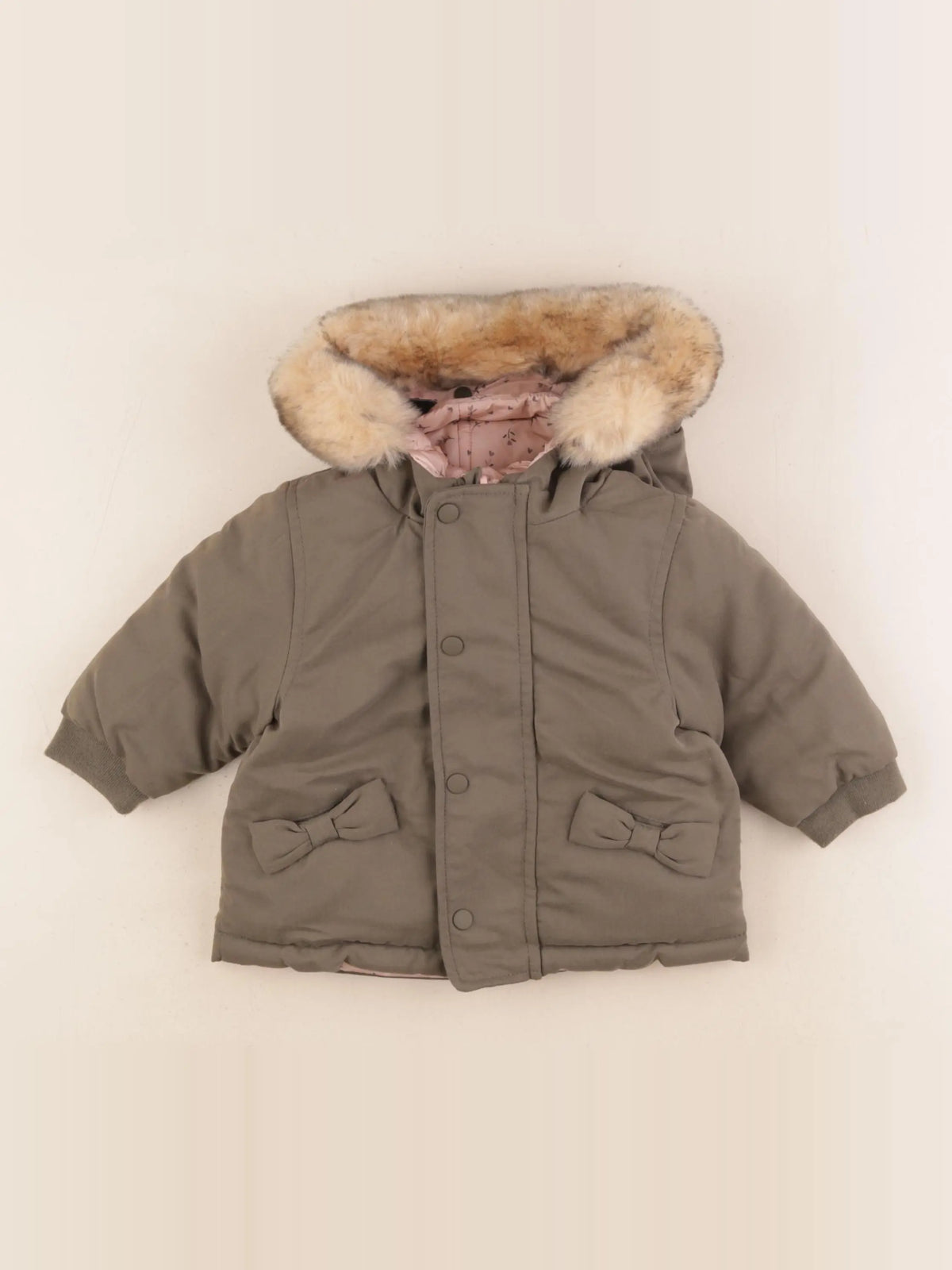 Vertbaudet - manteau vert - 6 mois