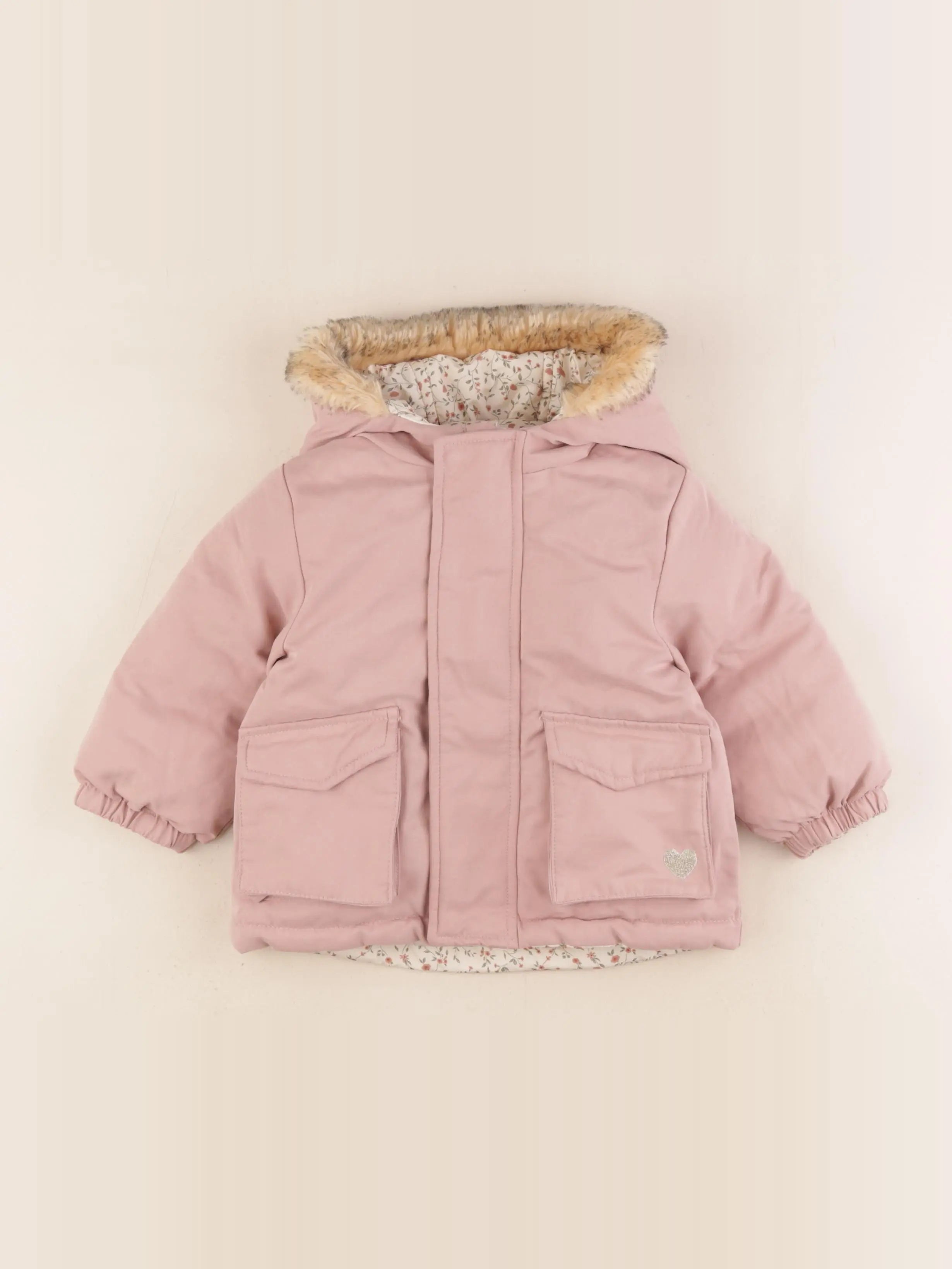 Vertbaudet - manteau rose - 18 mois
