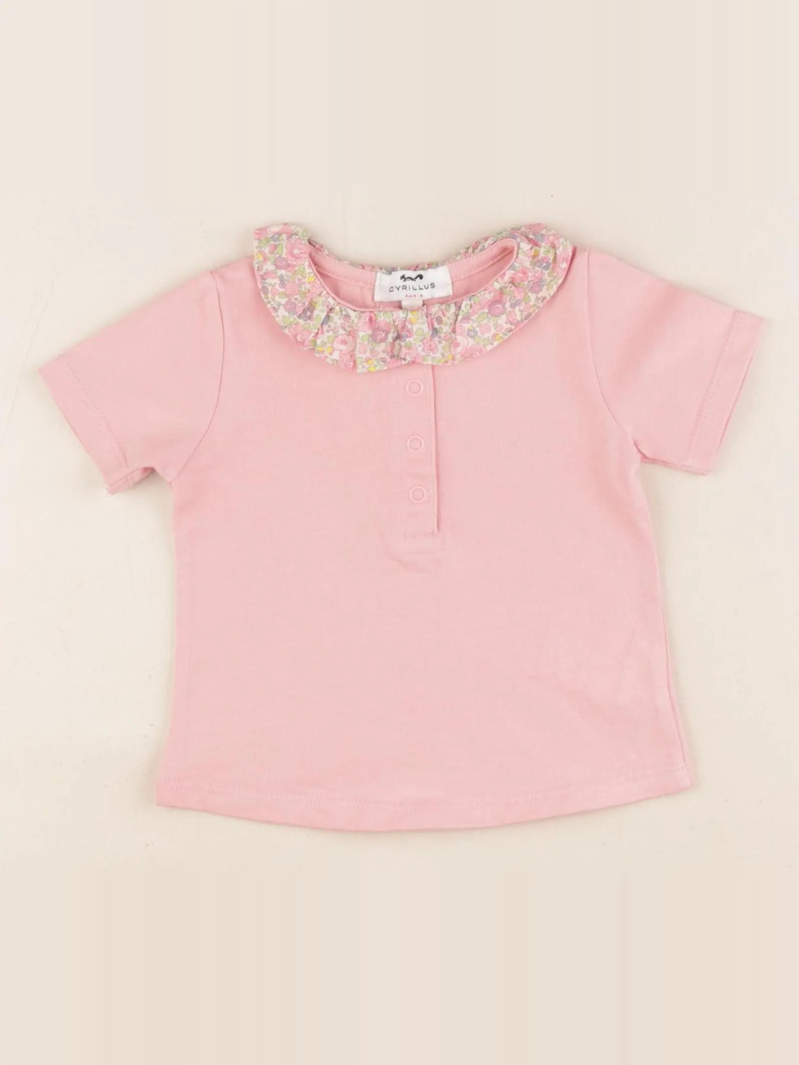 Cyrillus - tee-shirt rose - 12 mois