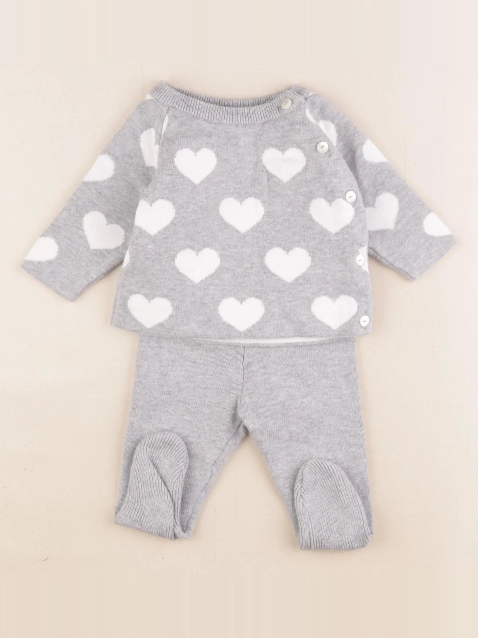 Jacadi - ensemble gris - 3 mois