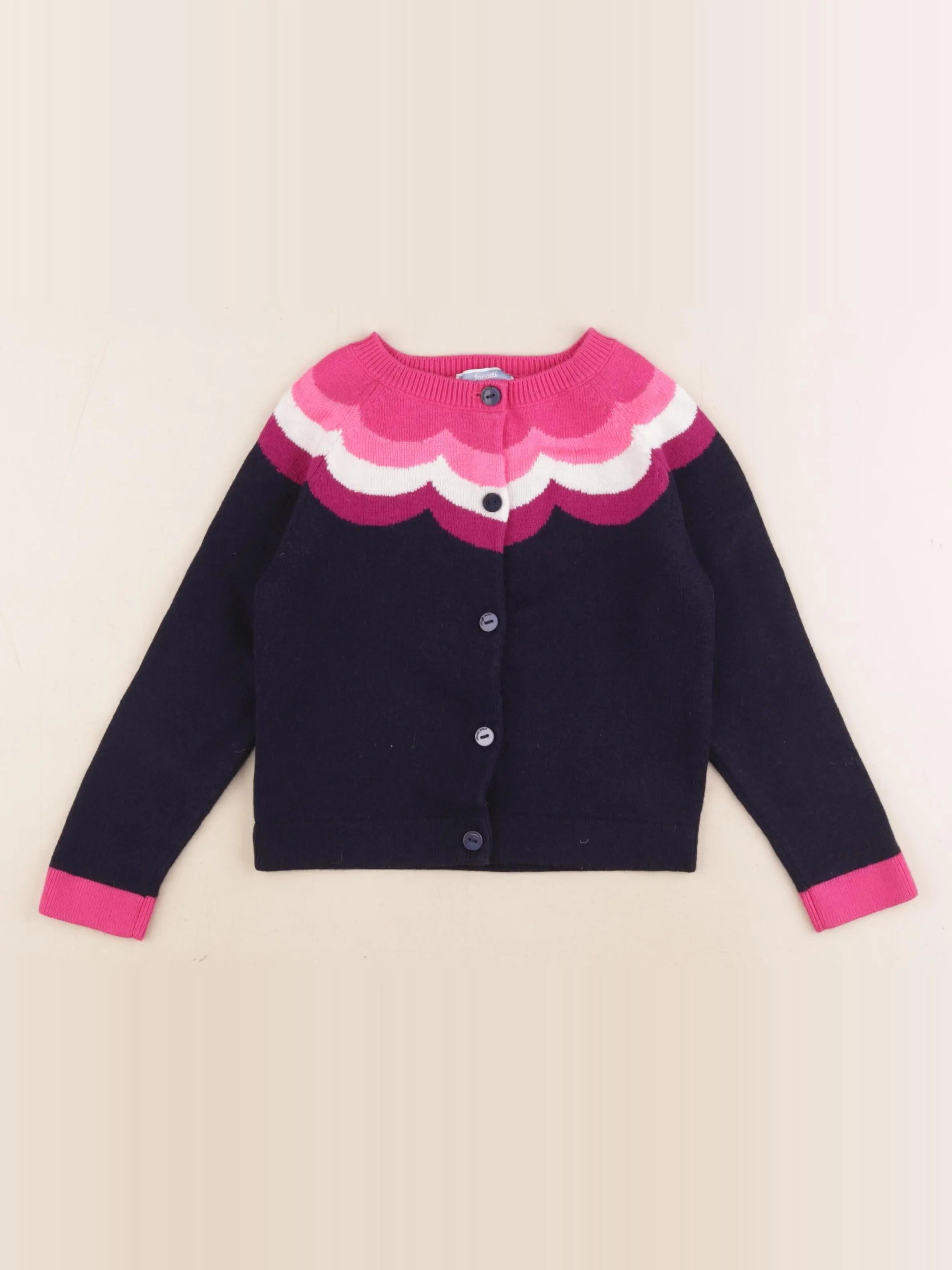 Jacadi - gilet bleu, rose - 4 ans