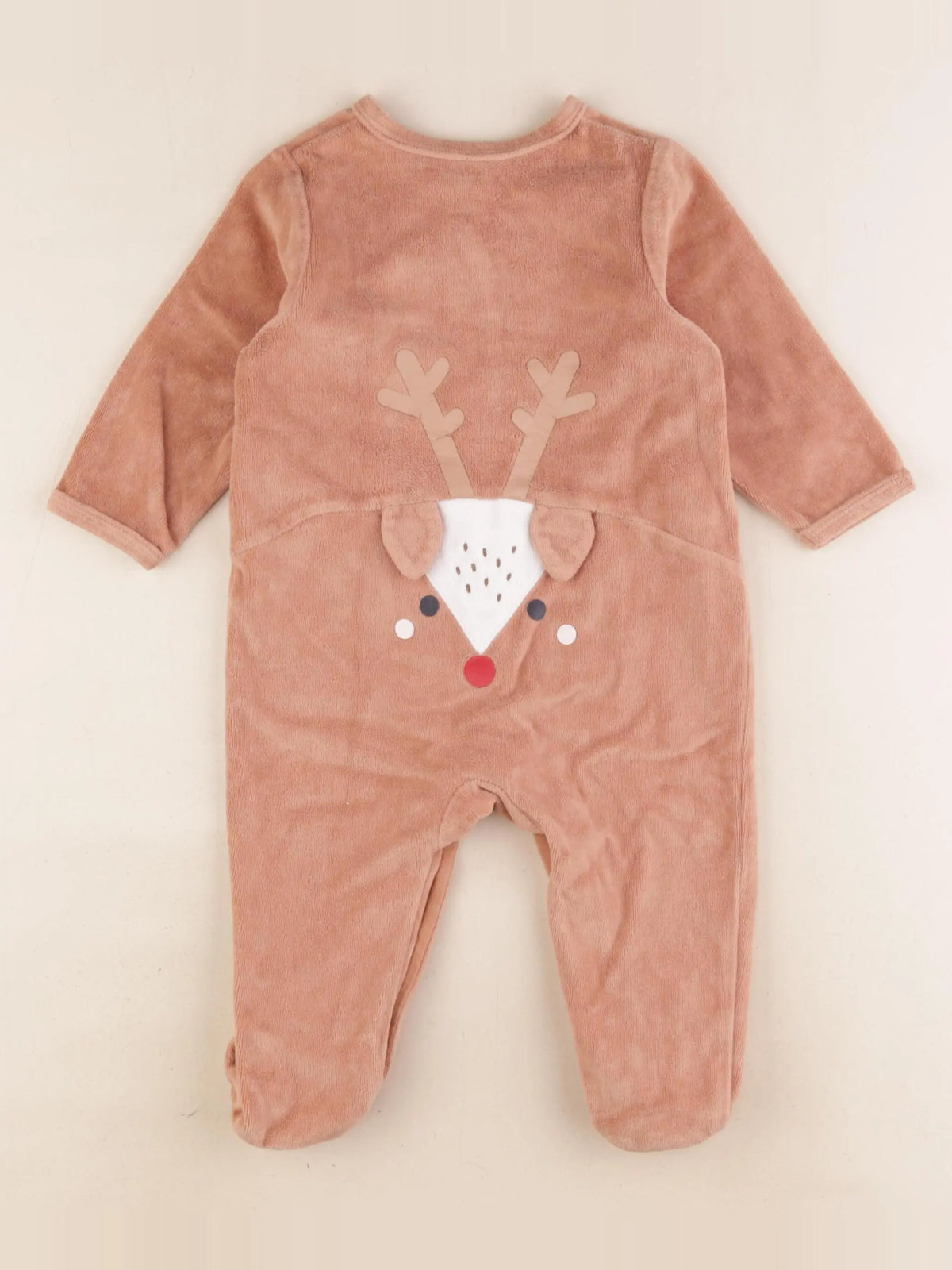 Vertbaudet - pyjama velours marron - 12 mois