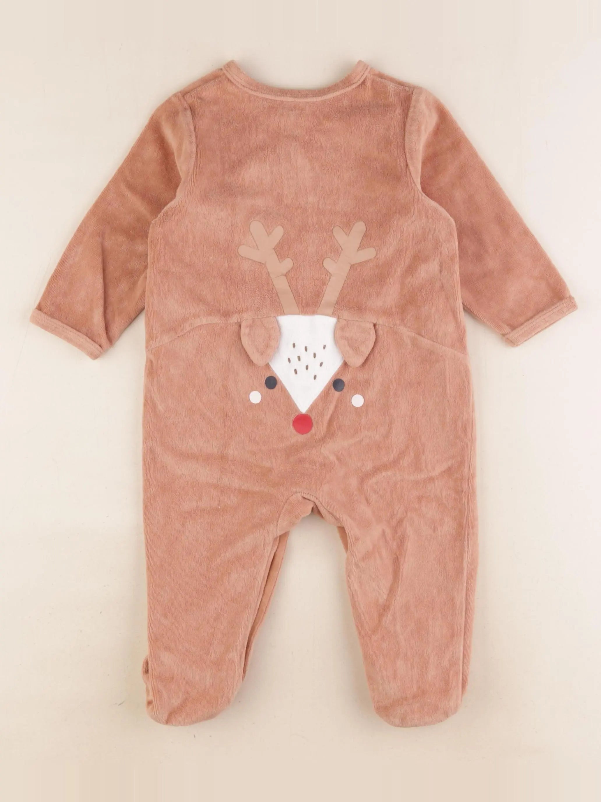 Vertbaudet - pyjama velours marron - 12 mois