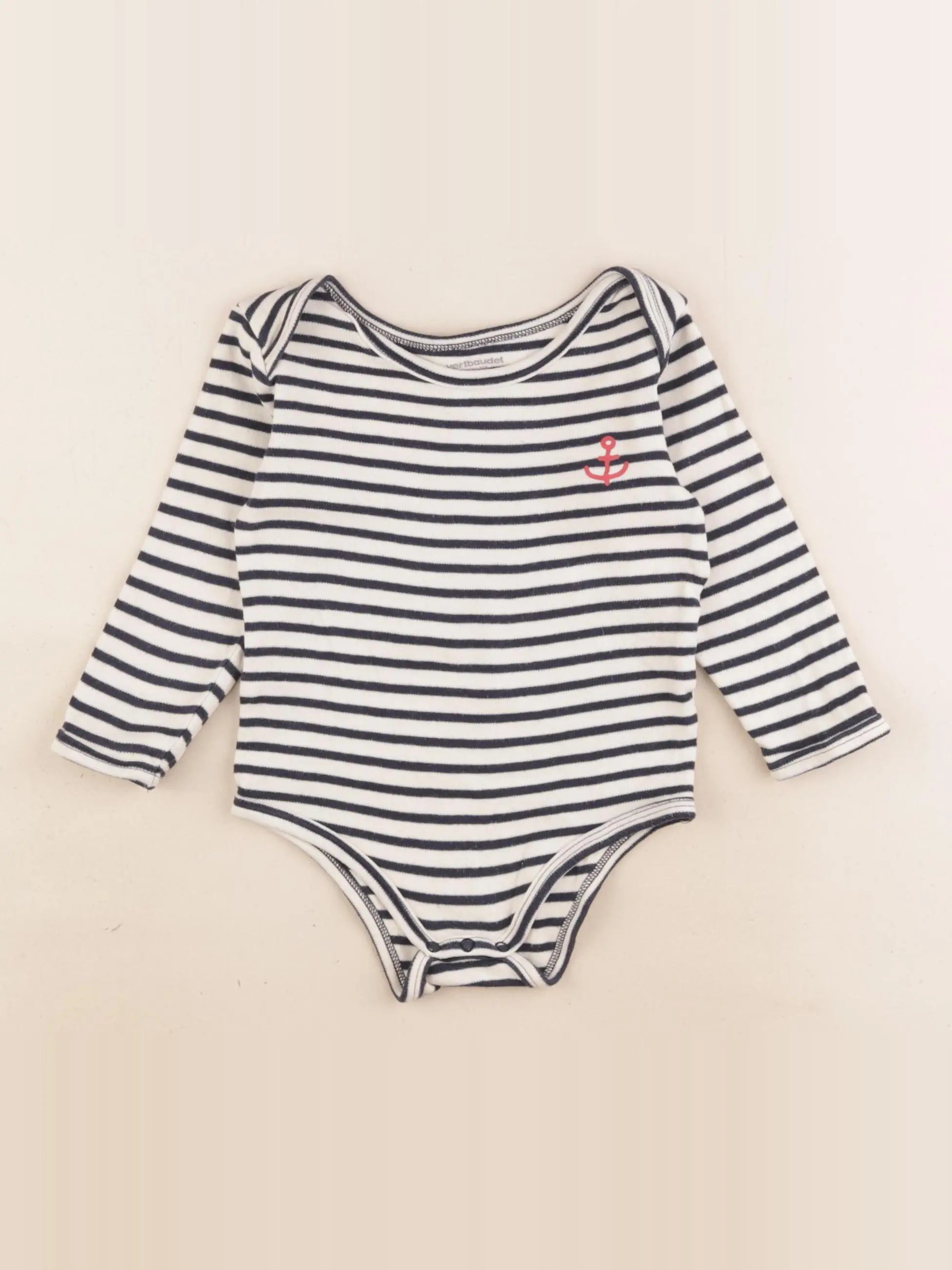 Vertbaudet - body blanc, bleu - 24 mois
