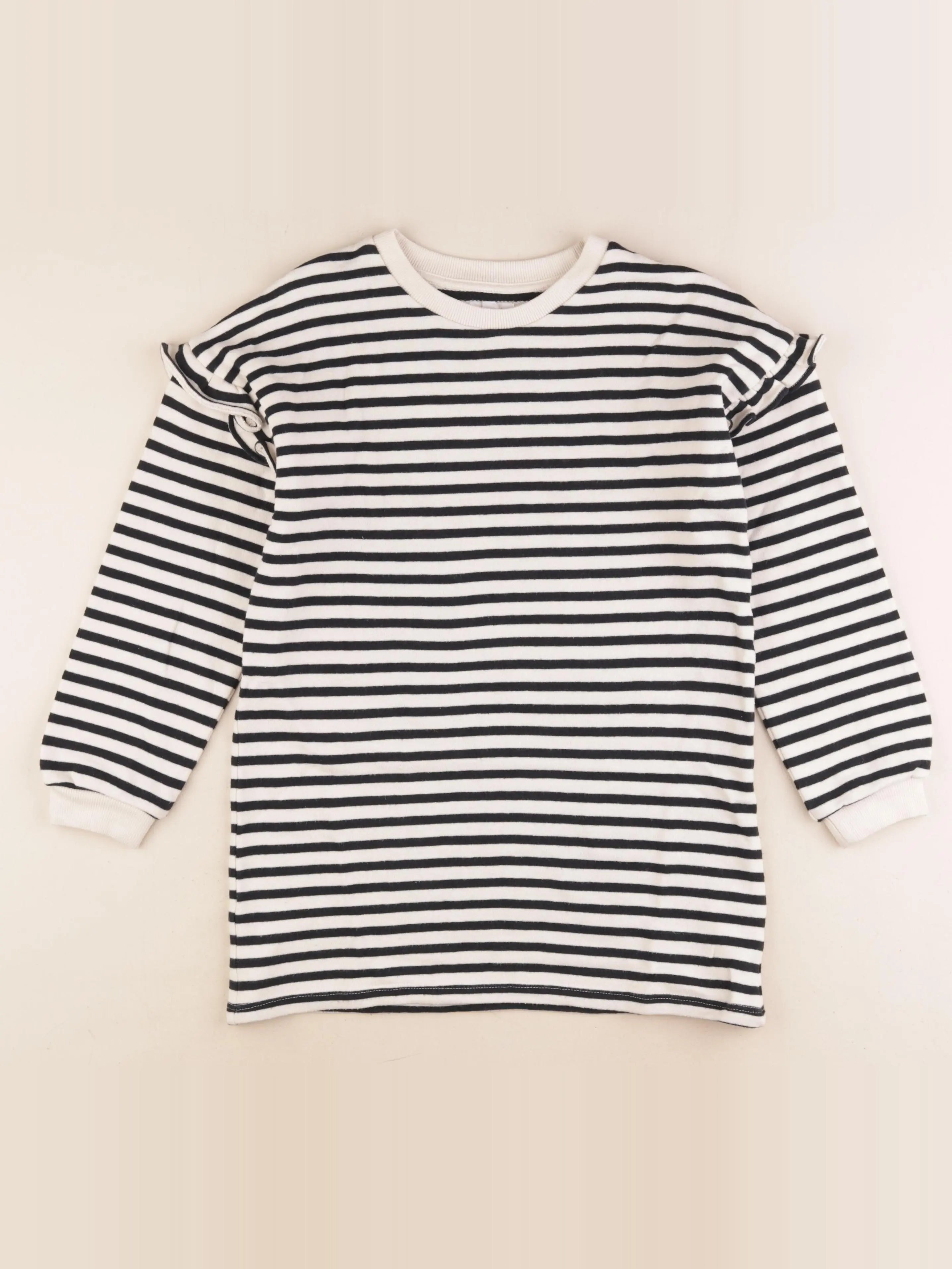 Vertbaudet - robe beige, bleu - 8 ans