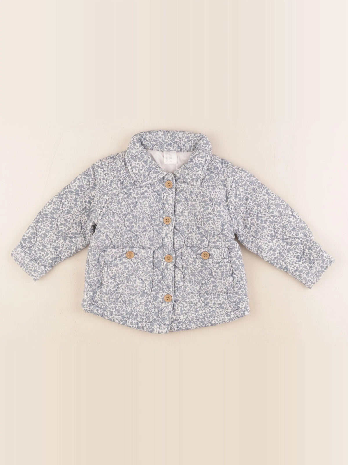 H&M - veste bleu - 6/9 mois
