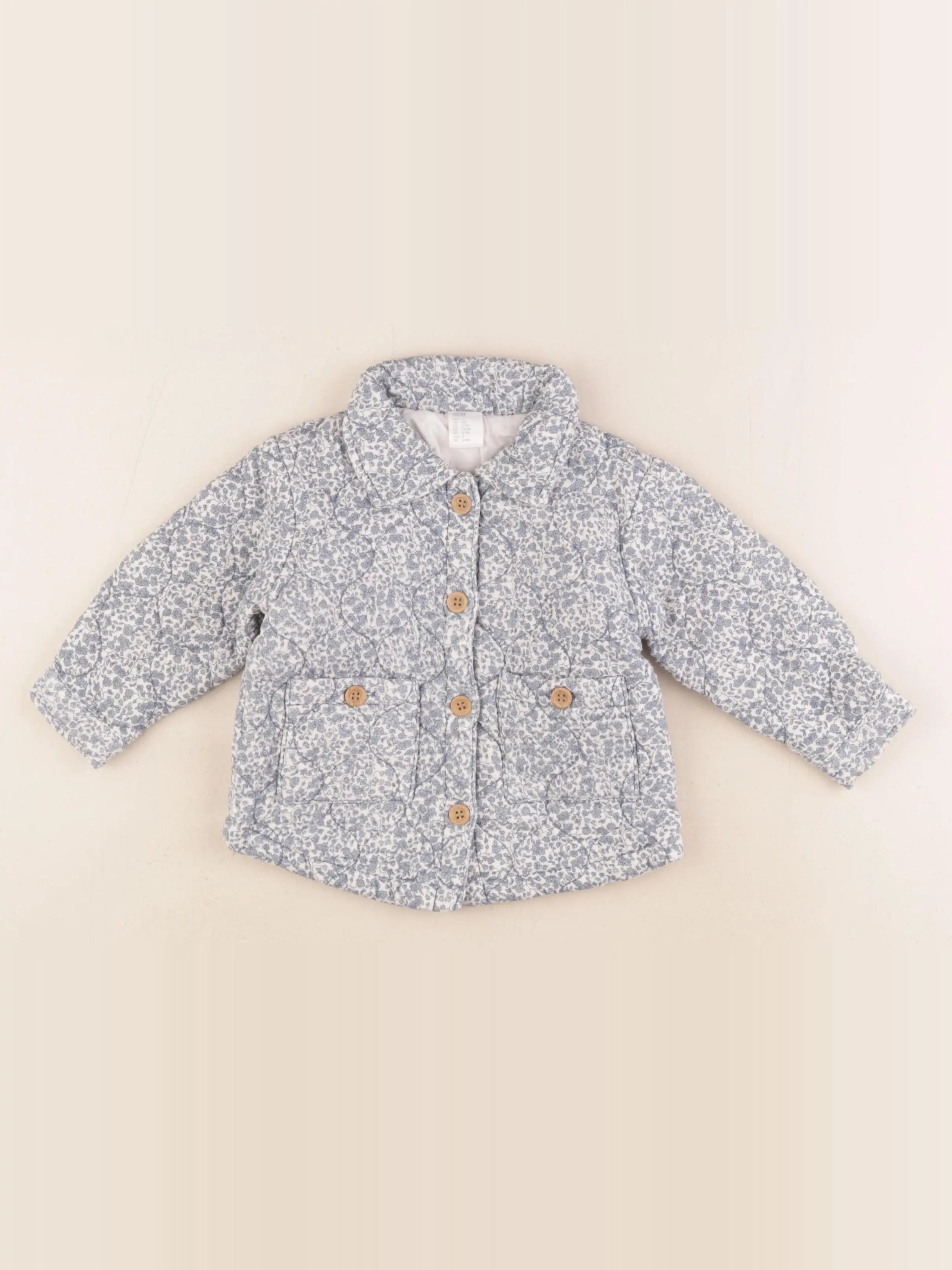 H&M - veste bleu - 6/9 mois