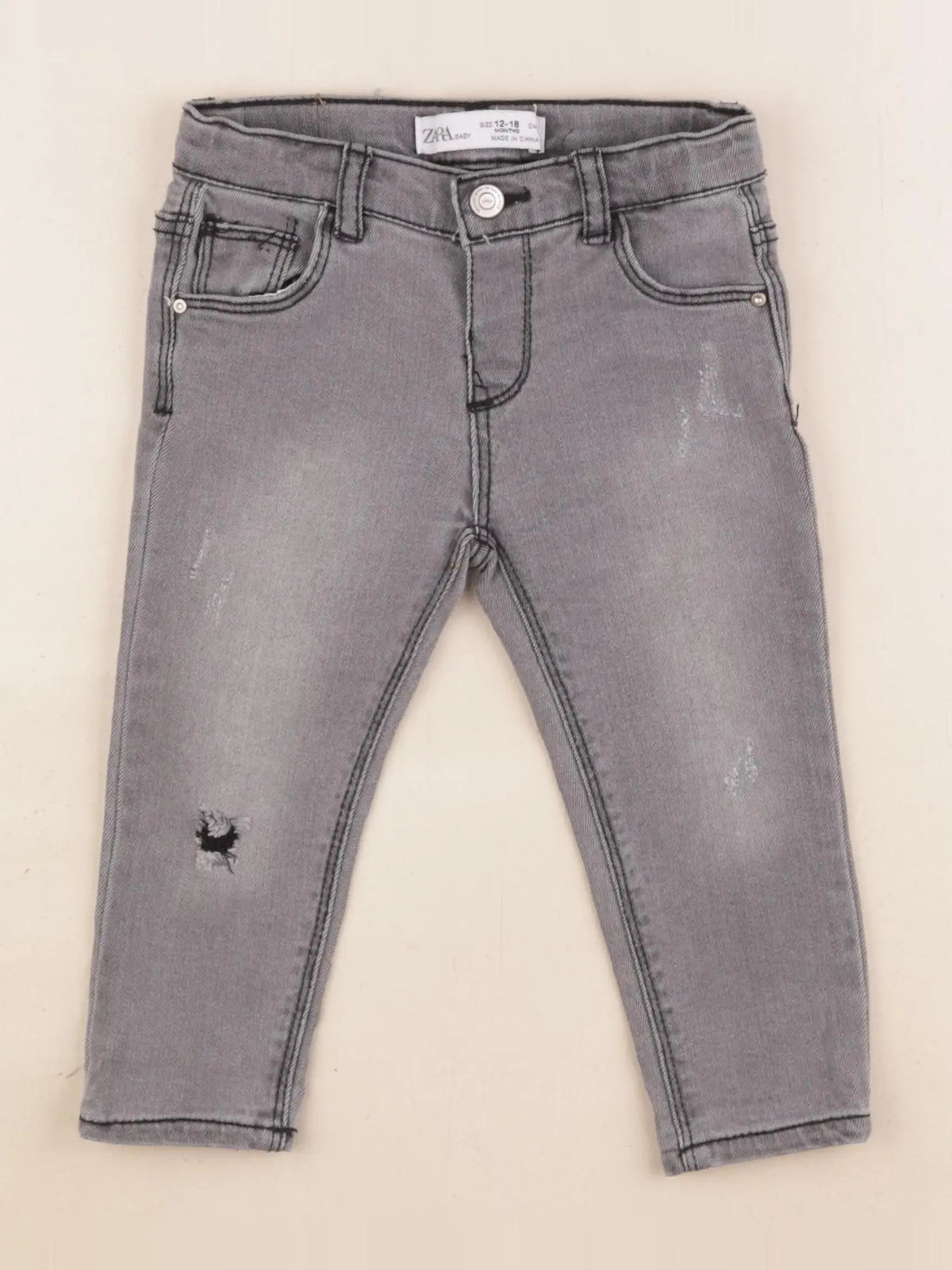 Zara - jean gris - 12/18 mois
