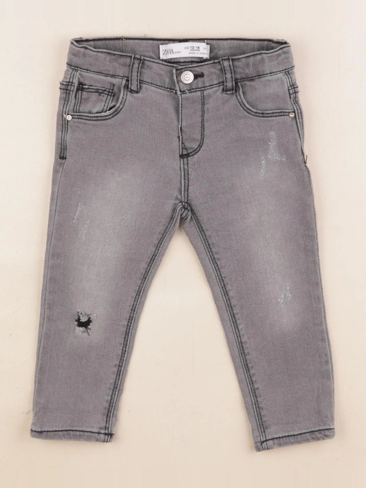 Zara - jean gris - 12/18 mois