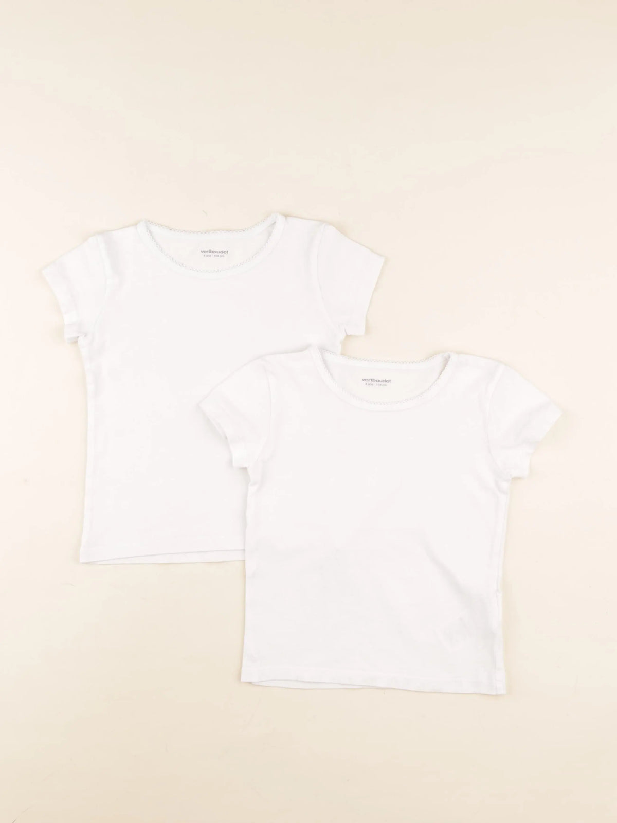 Vertbaudet - lot de 2 maillots de corps blanc - 4 ans