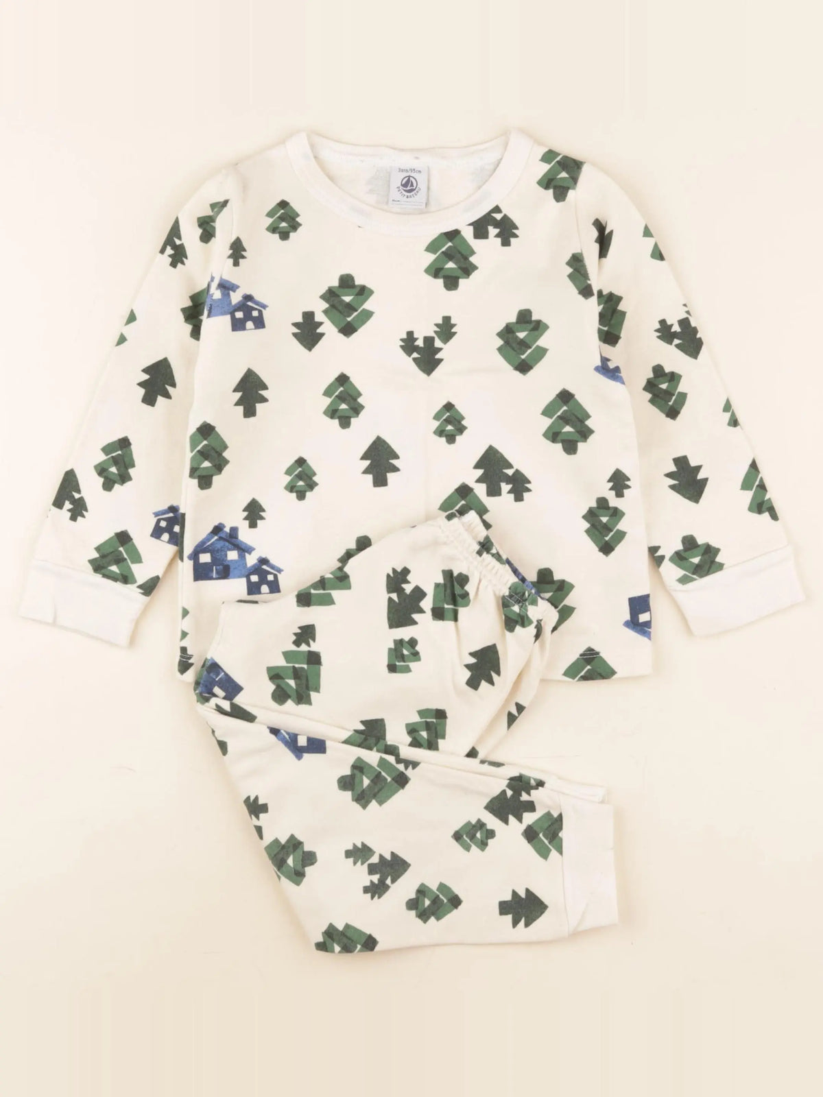 Petit Bateau - pyjama coton beige - 3 ans