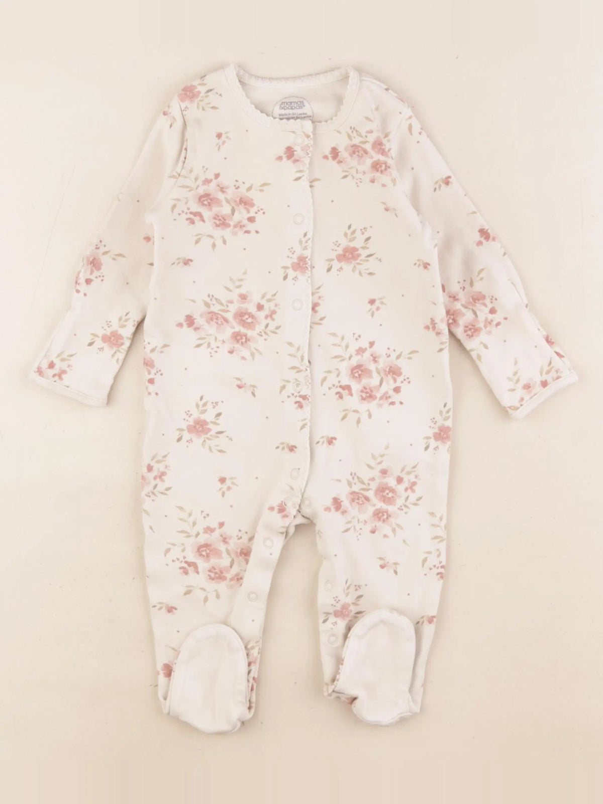 Mamas & papas - pyjama coton beige - 6/9 mois