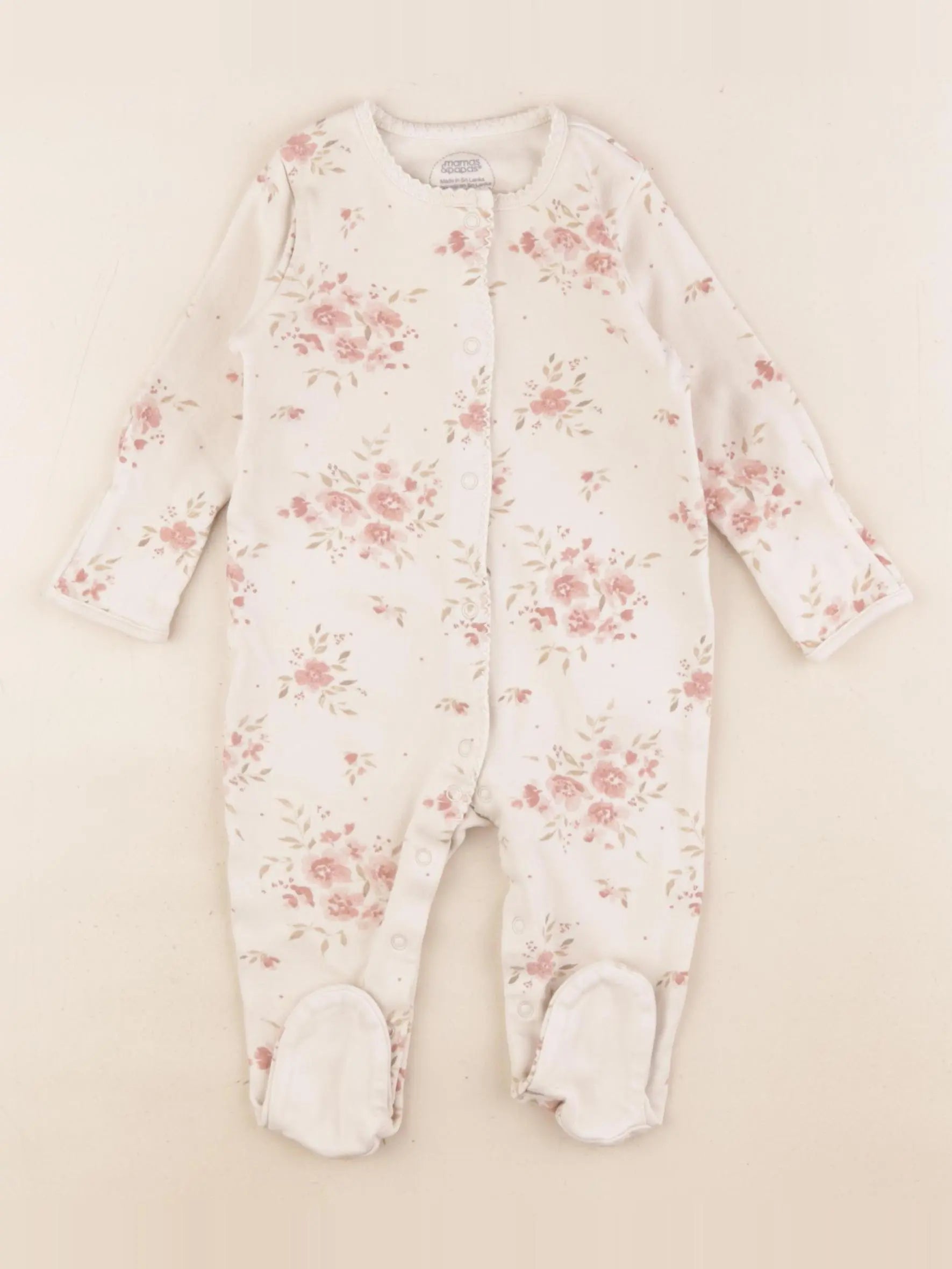 Mamas & papas - pyjama coton beige - 6/9 mois