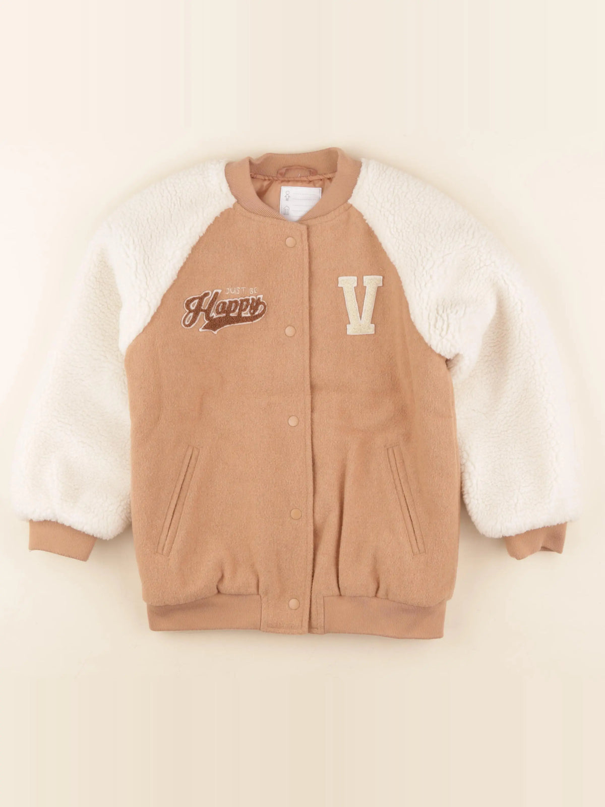 Vertbaudet - veste blanc, marron - 8 ans