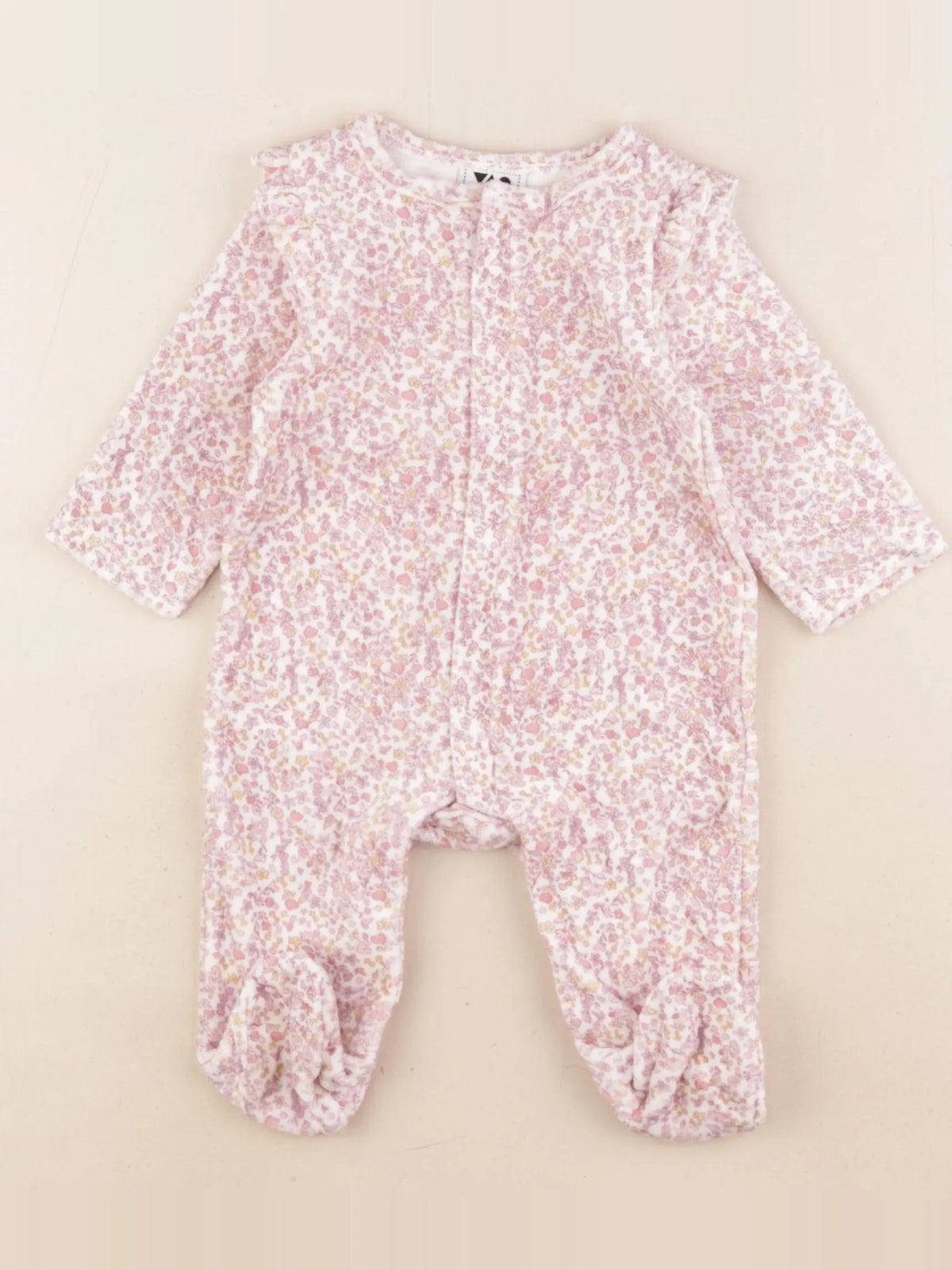Tape à l'oeil - pyjama velours multicolore - 3 mois