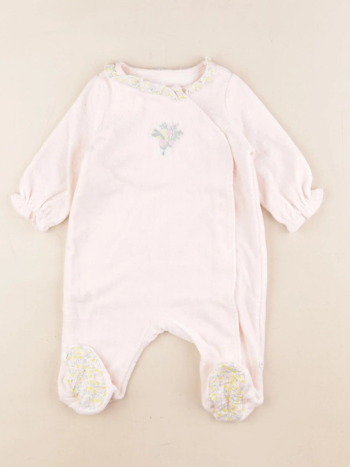 Sergent Major - pyjama velours rose - 3 mois