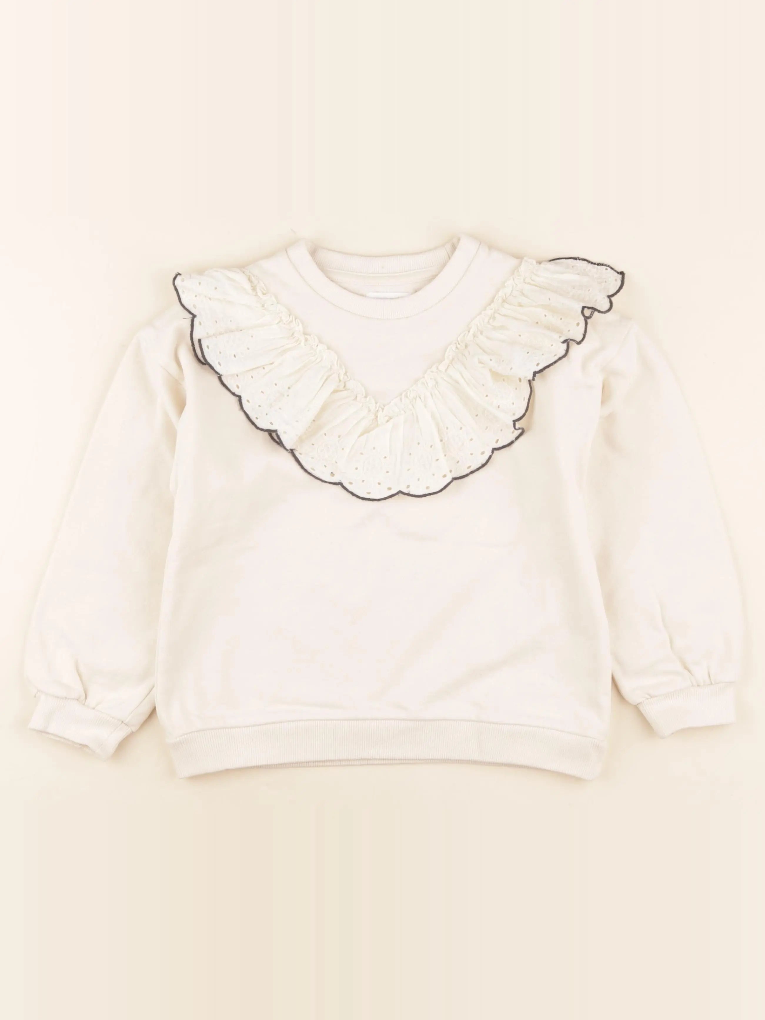Vertbaudet - sweat blanc - 8 ans