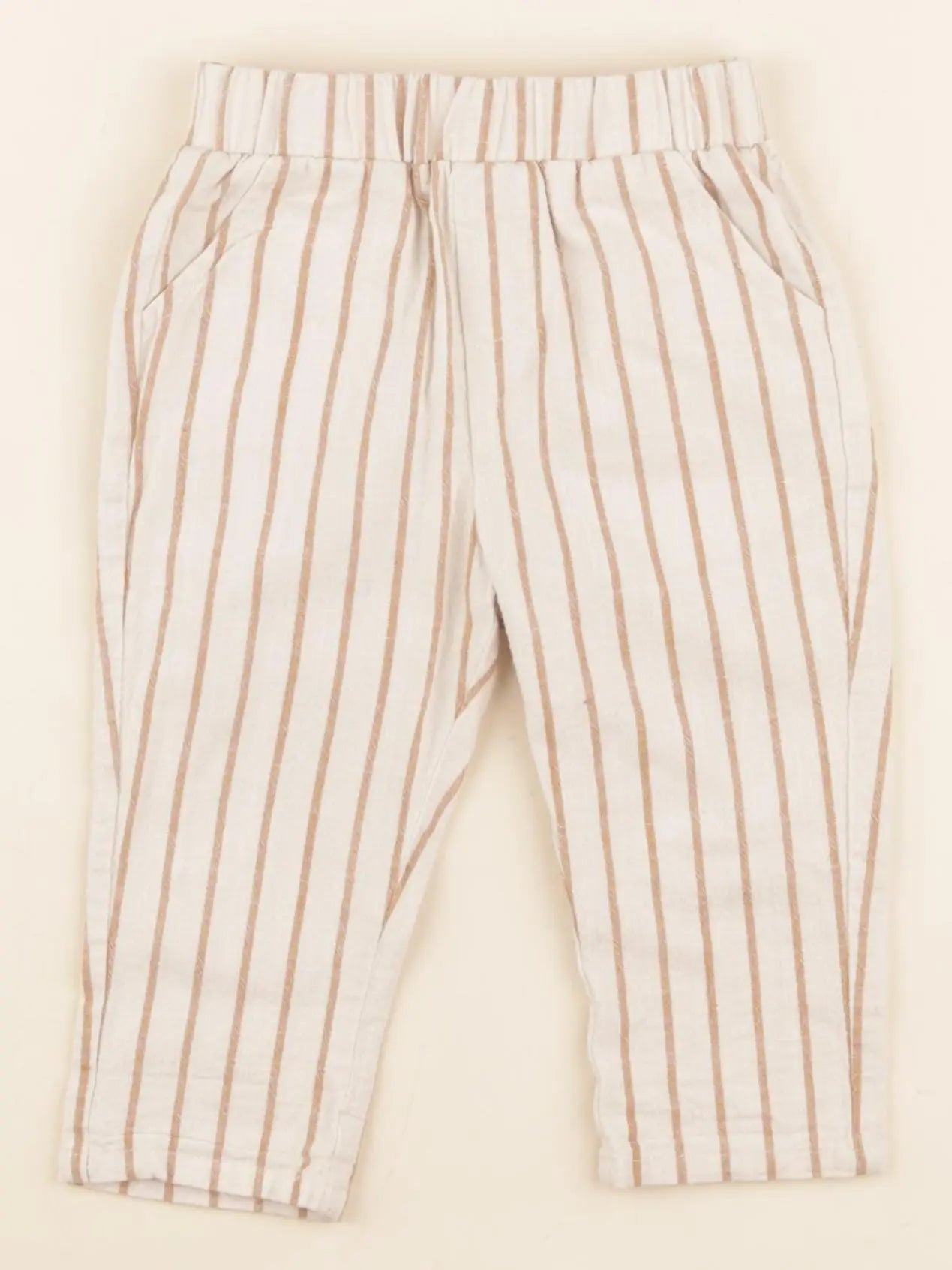 Vertbaudet - pantalon beige - 6 mois