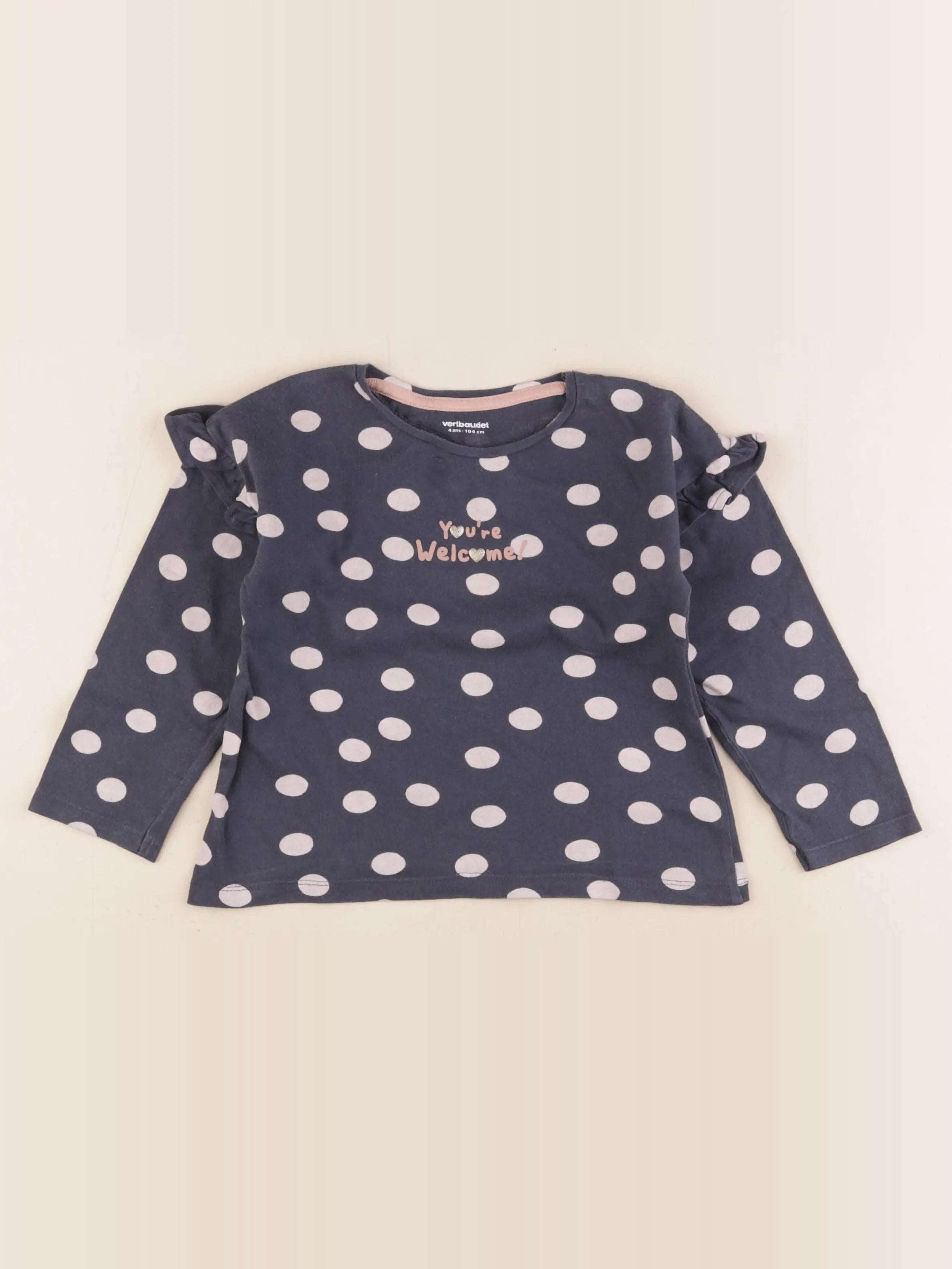 Vertbaudet - tee-shirt bleu - 4 ans
