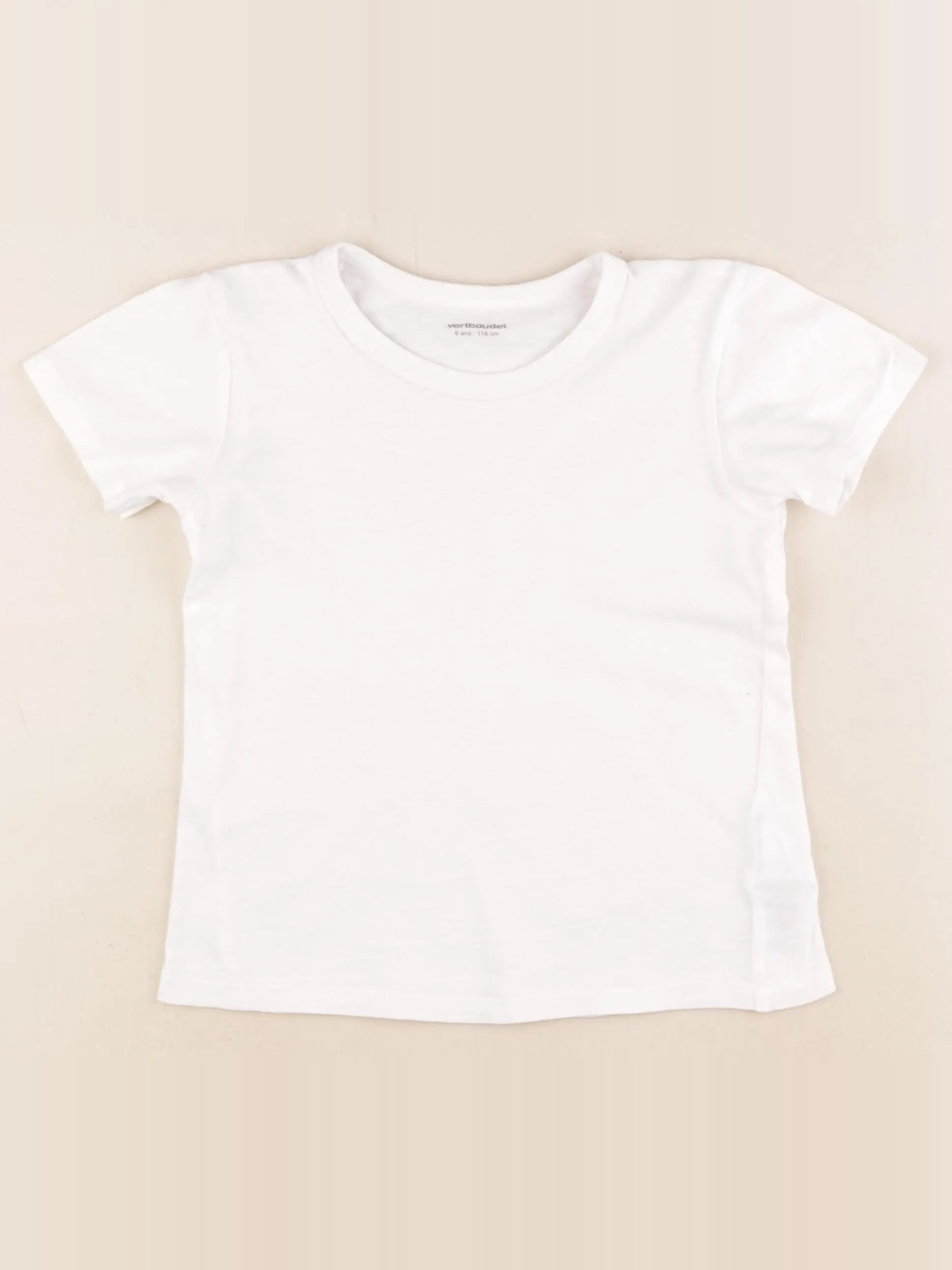 Vertbaudet - tee-shirt blanc - 6 ans