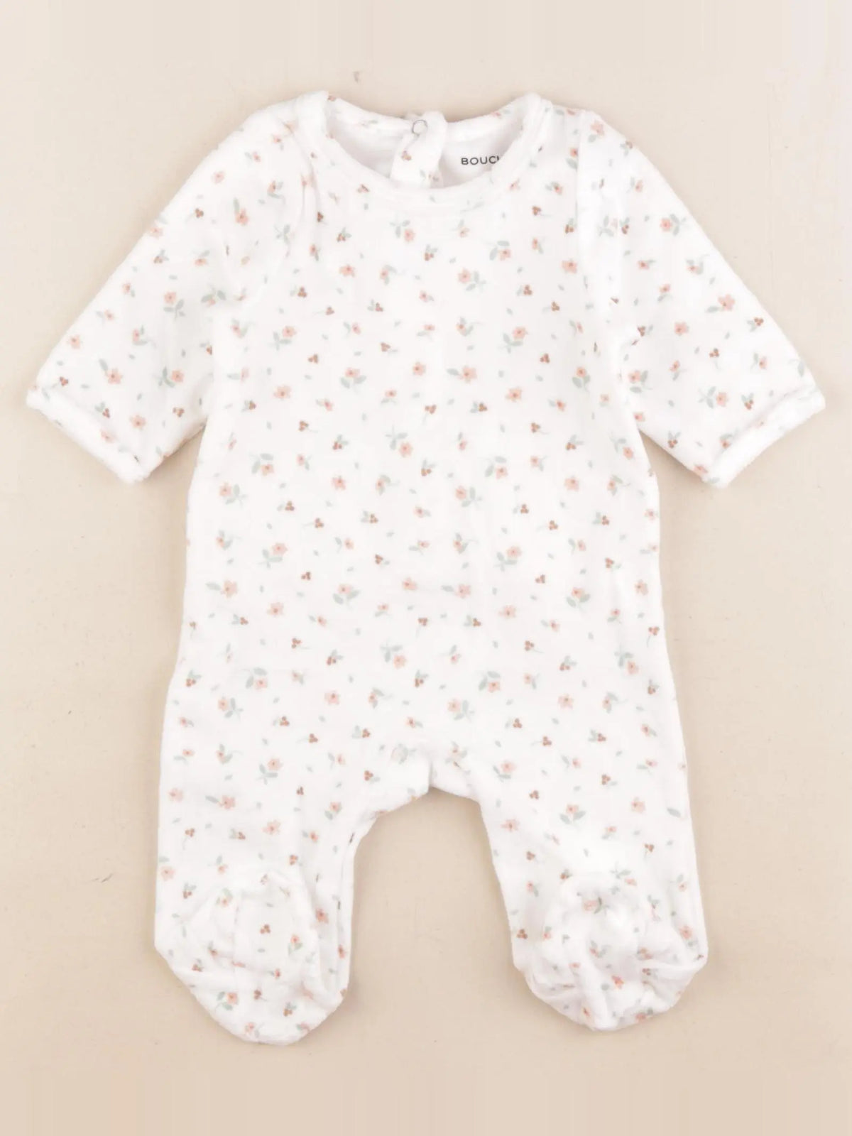 Bouchara - pyjama velours blanc - 1 mois