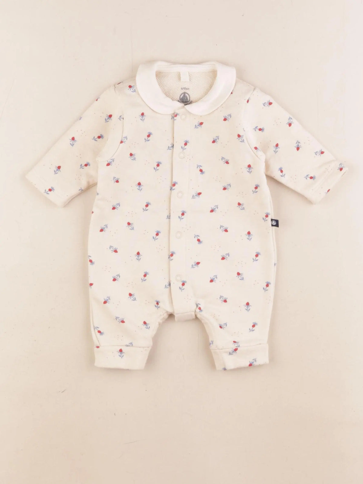 Petit Bateau - combinaison coton beige - 1 mois
