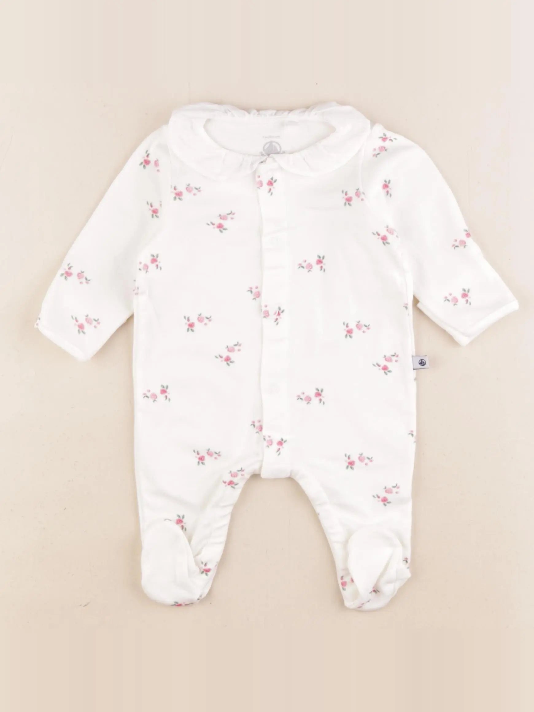 Petit Bateau - pyjama coton blanc - 1 mois