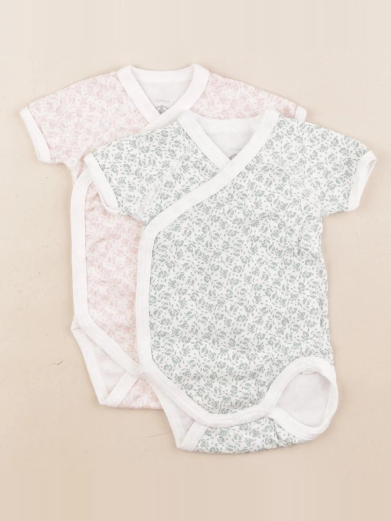 Petit Bateau - lot de 2 bodies en coton blanc - 1 mois