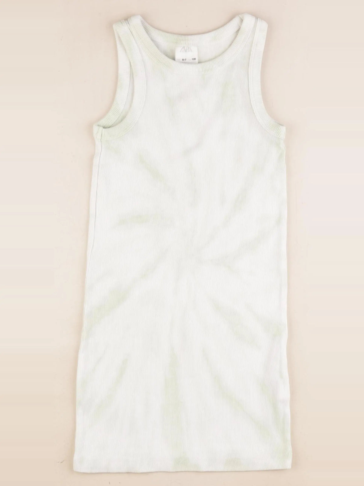 Zara - robe blanc, vert - 6/7 ans